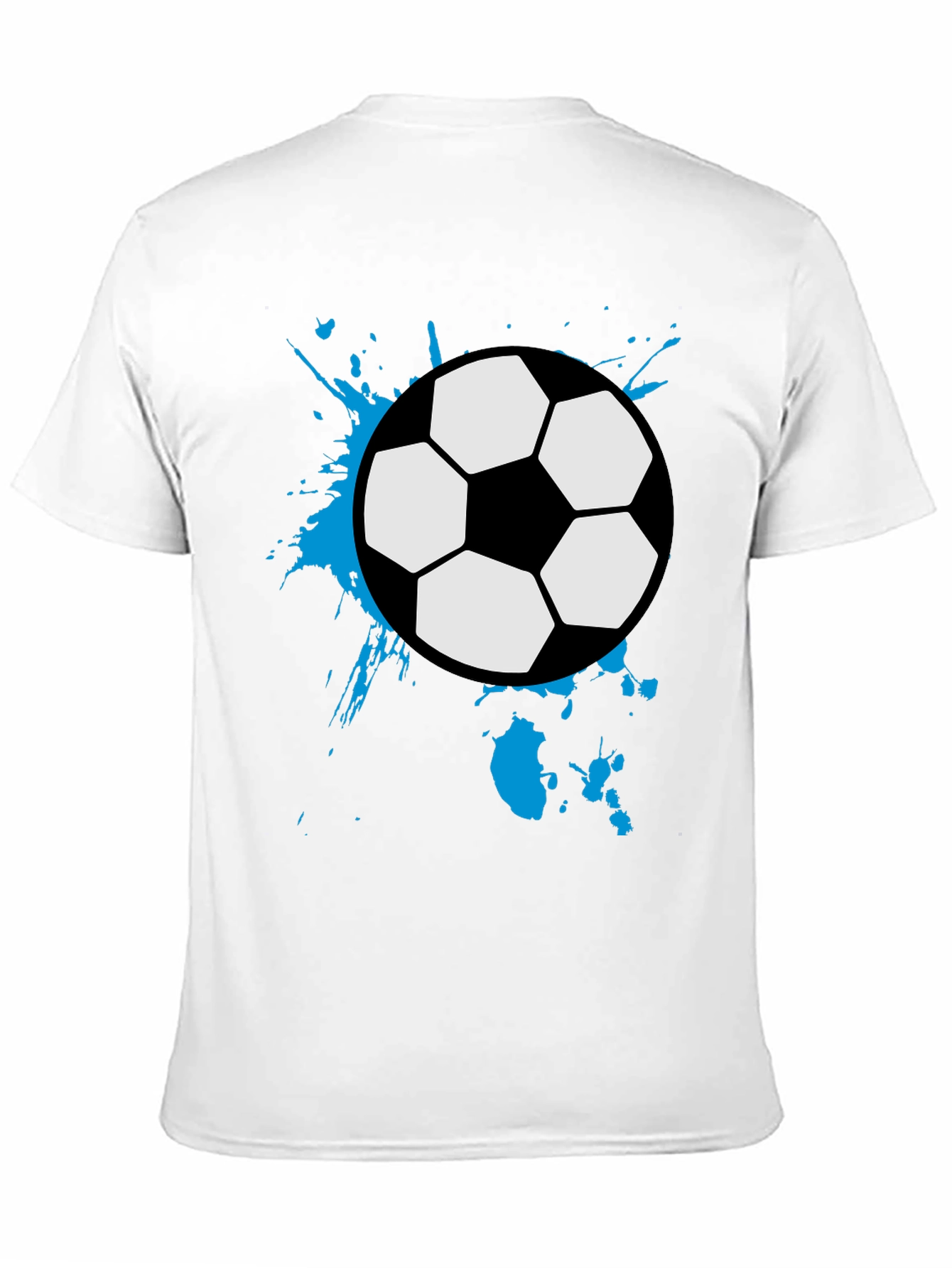 Black Soccer Ball Splash Tee - Black Cotton Graphic T-Shirt view 11