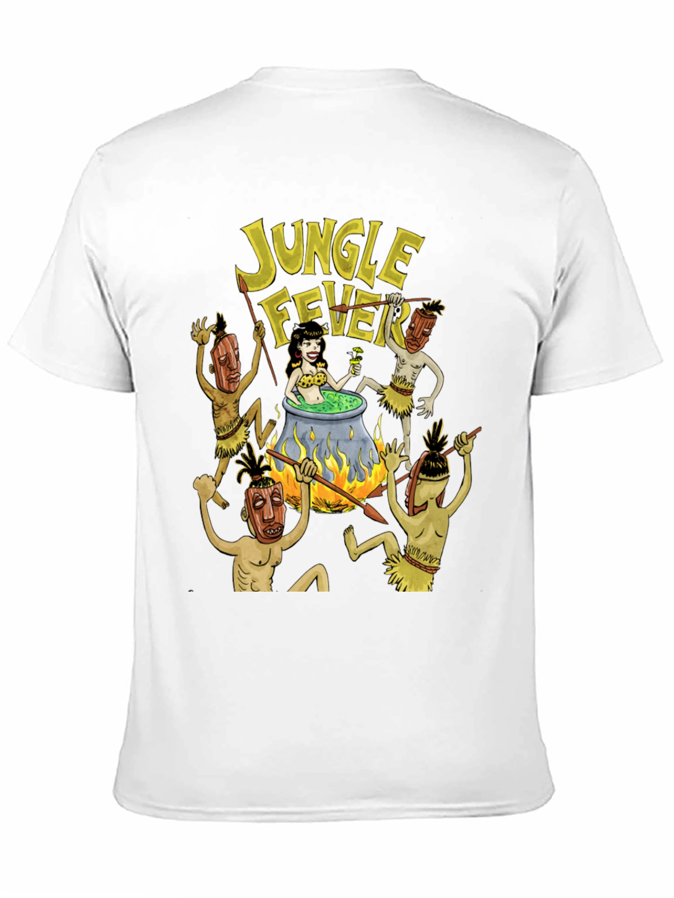 Black Jungle Fever Cartoon Graphic Black T-Shirt view 11