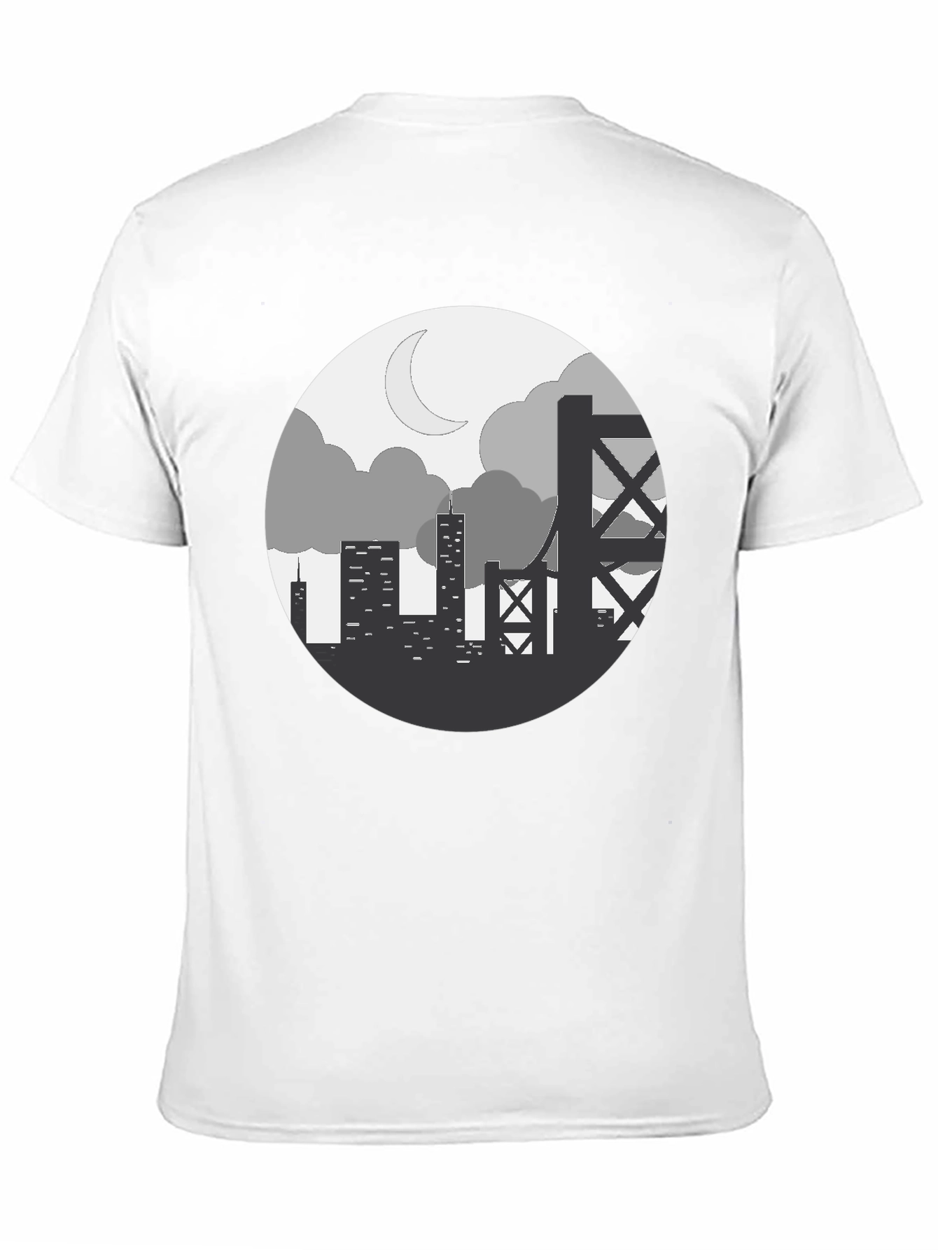 Black Cityscape Silhouette Graphic Tee - Black view 11