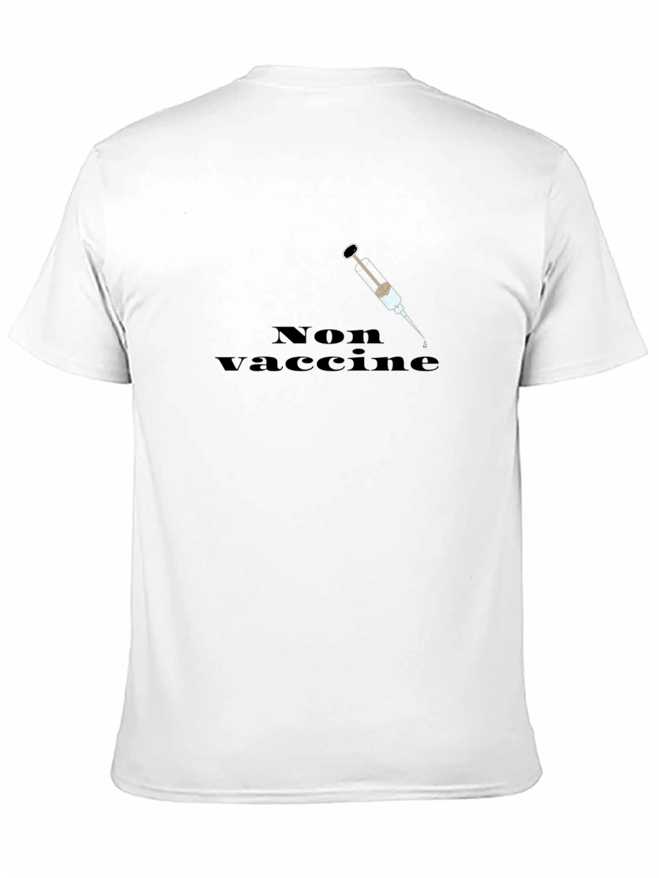 Black Non Vaccine T-Shirt - Black Cotton Tee view 11