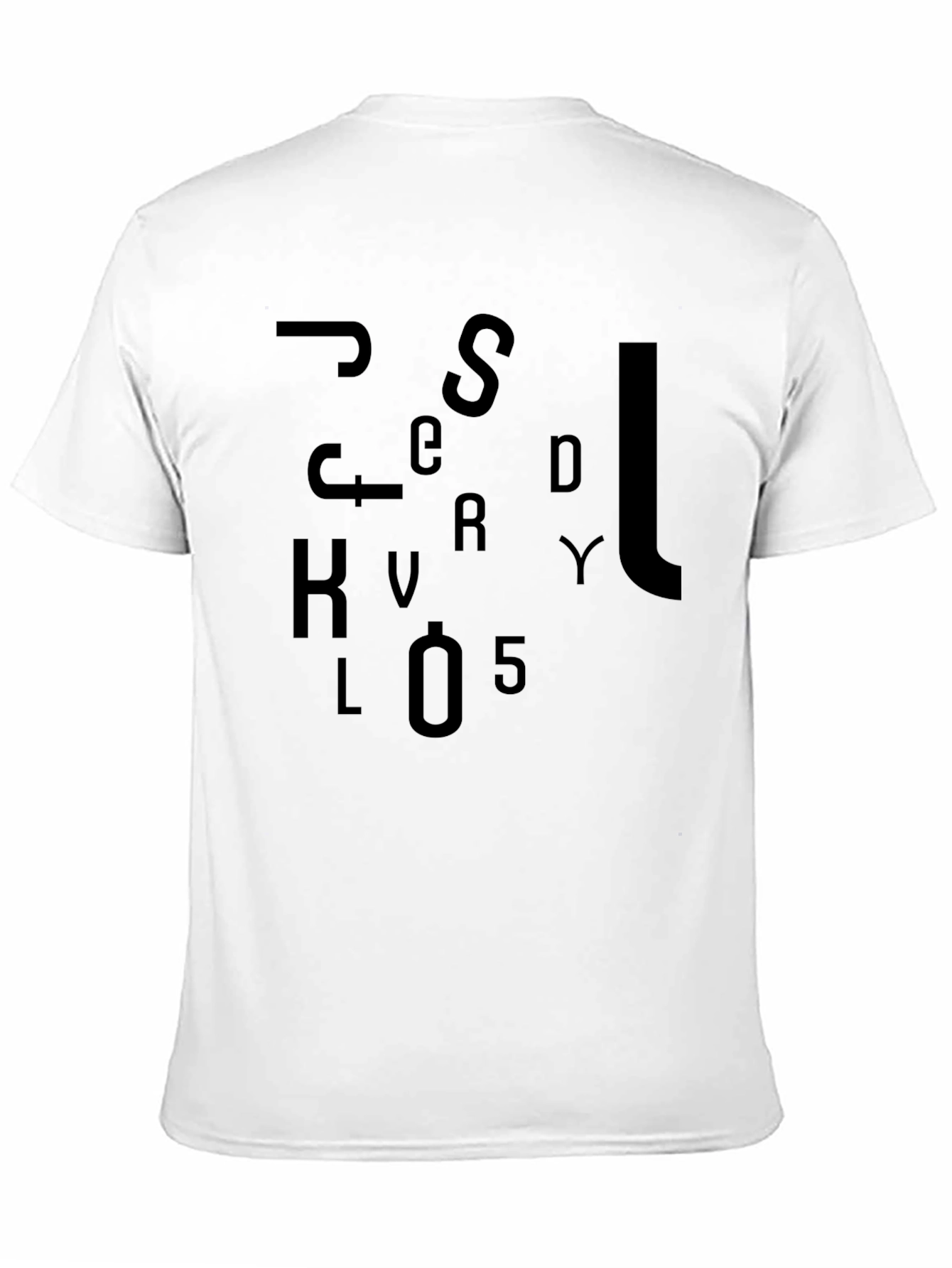 Black Abstract Lettering Graphic T-Shirt view 11