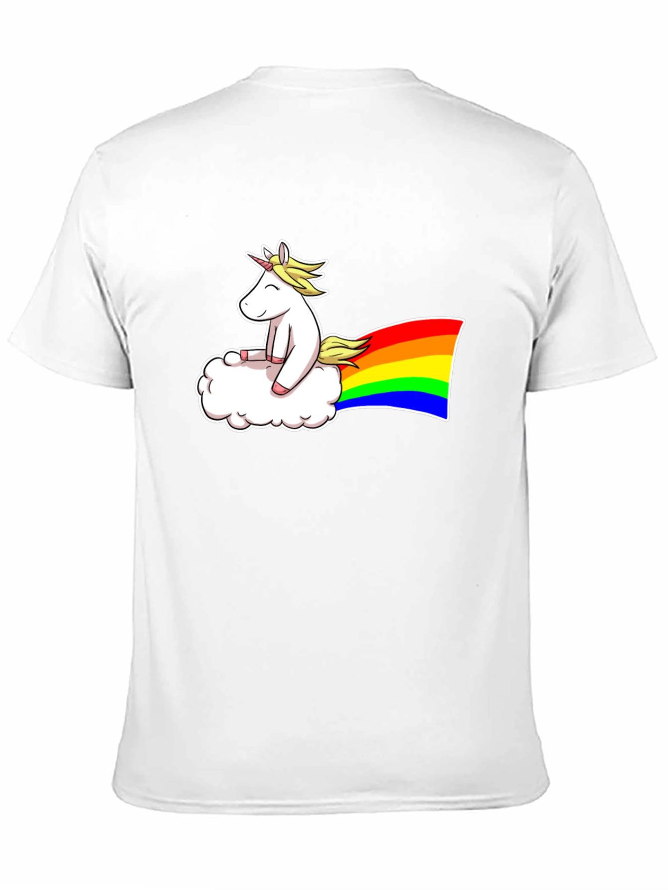 Black Unicorn Cloud Rainbow Graphic T-Shirt view 11