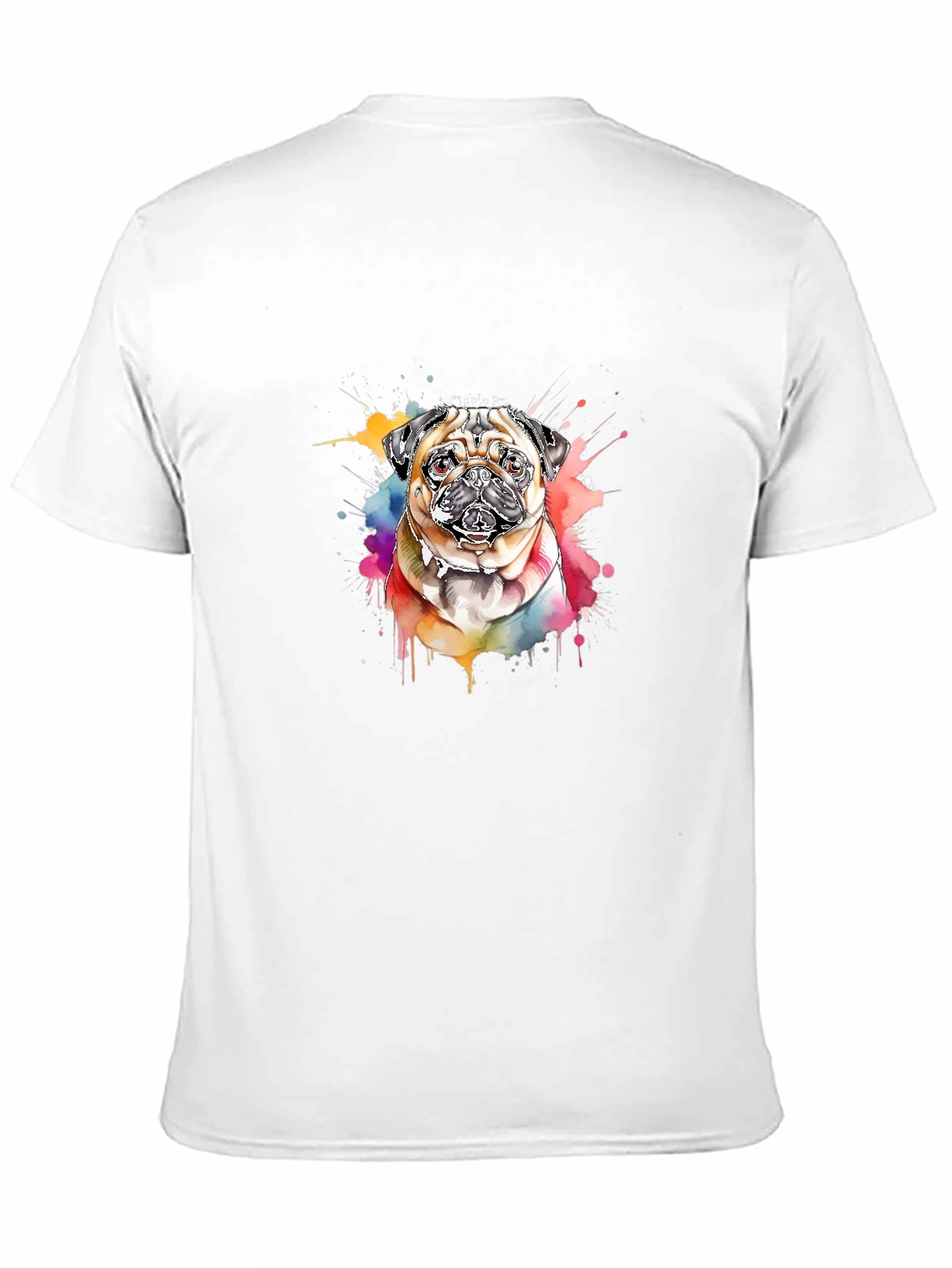Black Pug Watercolor T-Shirt - Unique Dog Lover Gift view 11