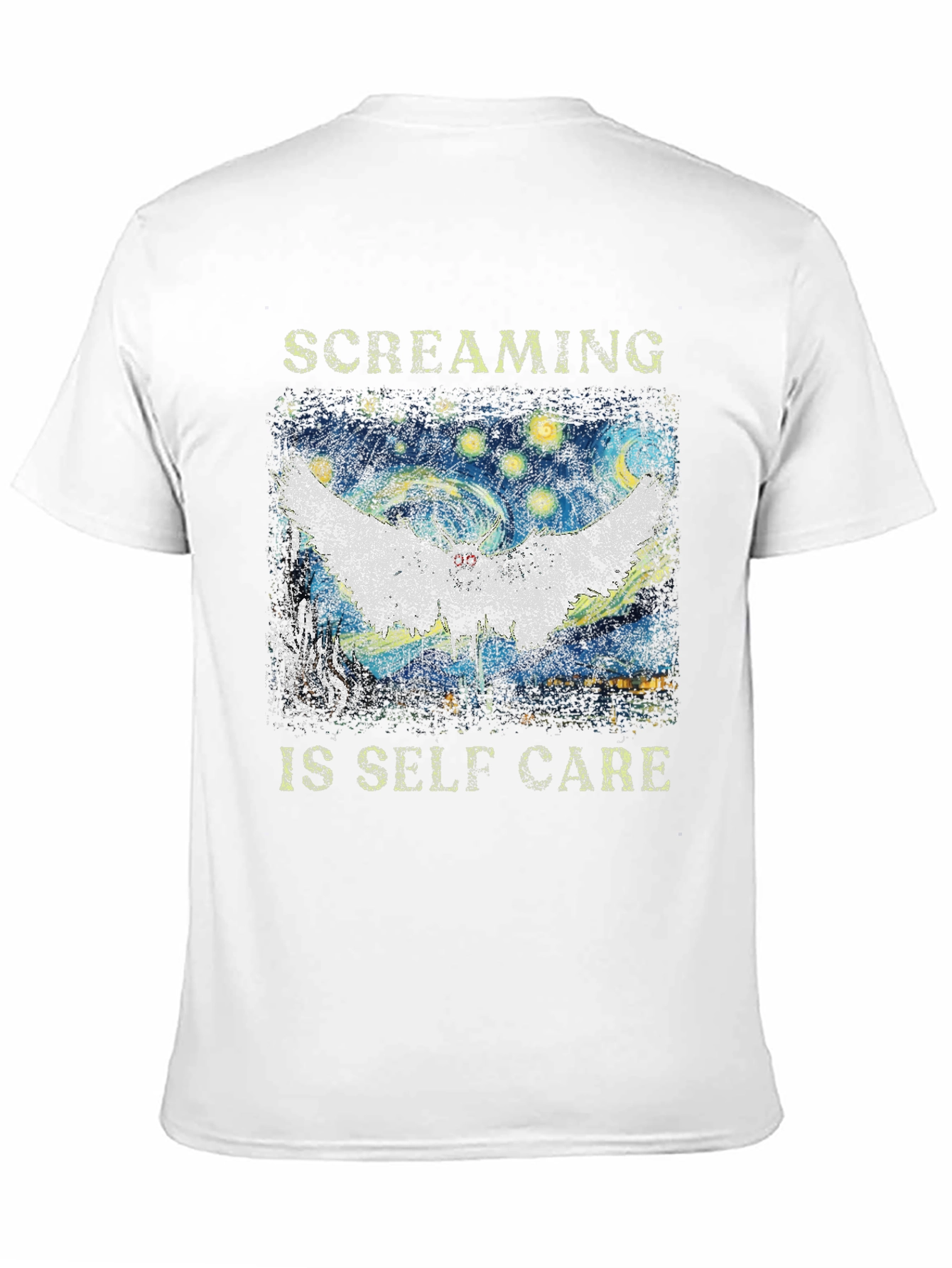 Black Screaming Is Self Care Graphic T-Shirt view 11