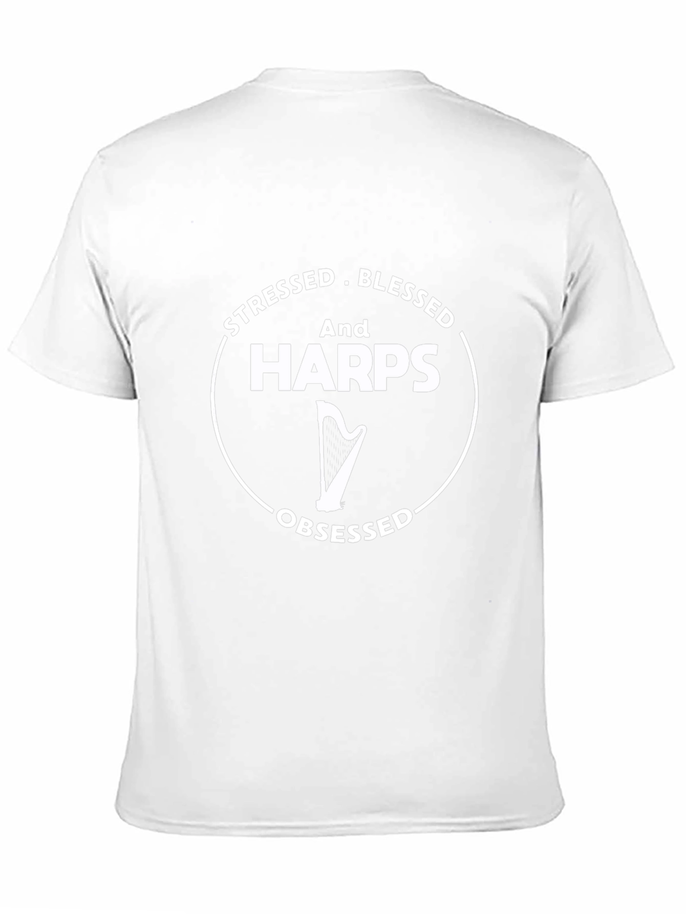Black Stressed Blessed Harps Obsessed Black T-Shirt view 11