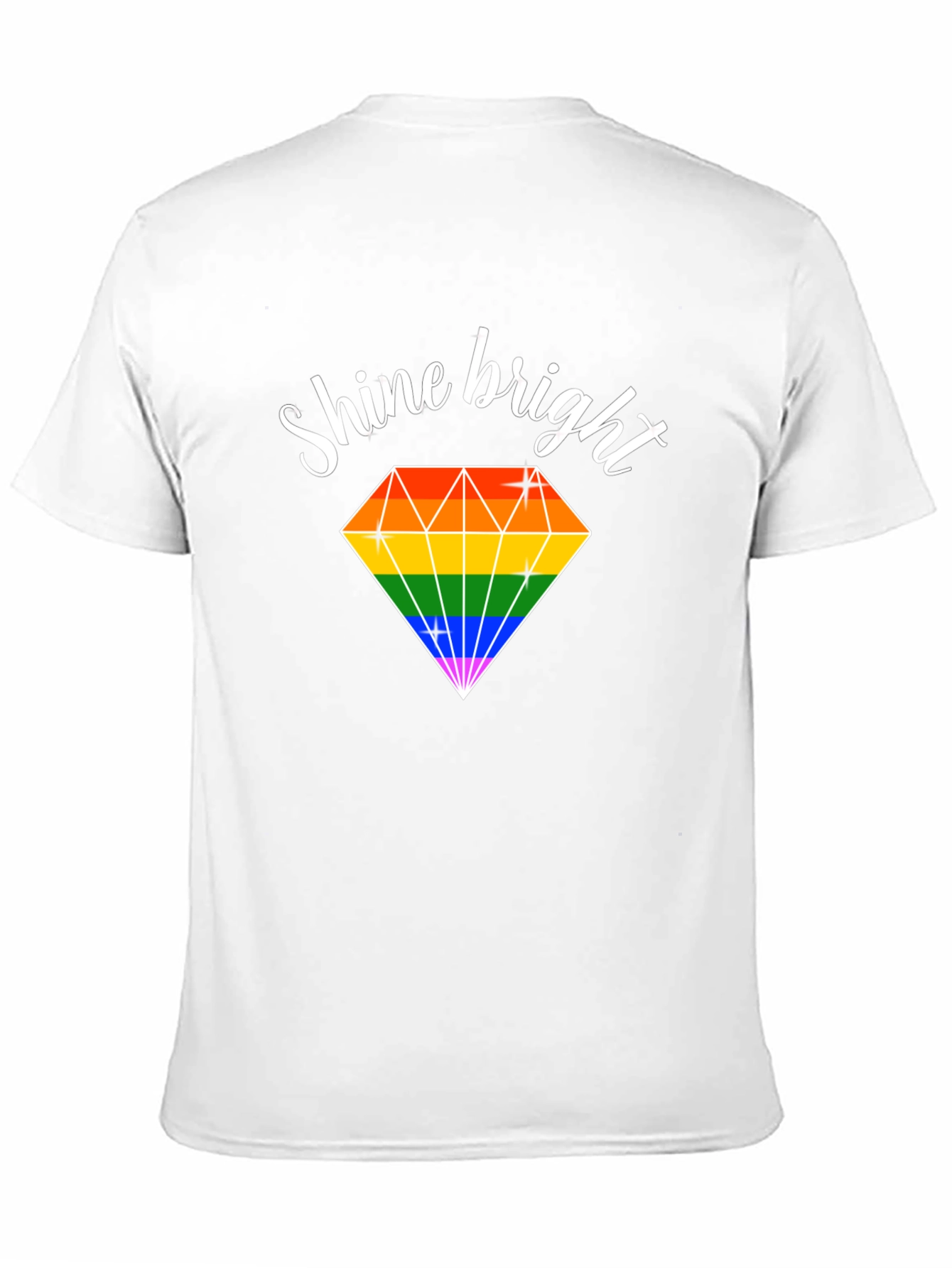 Black Shine Bright Rainbow Diamond T-Shirt view 11