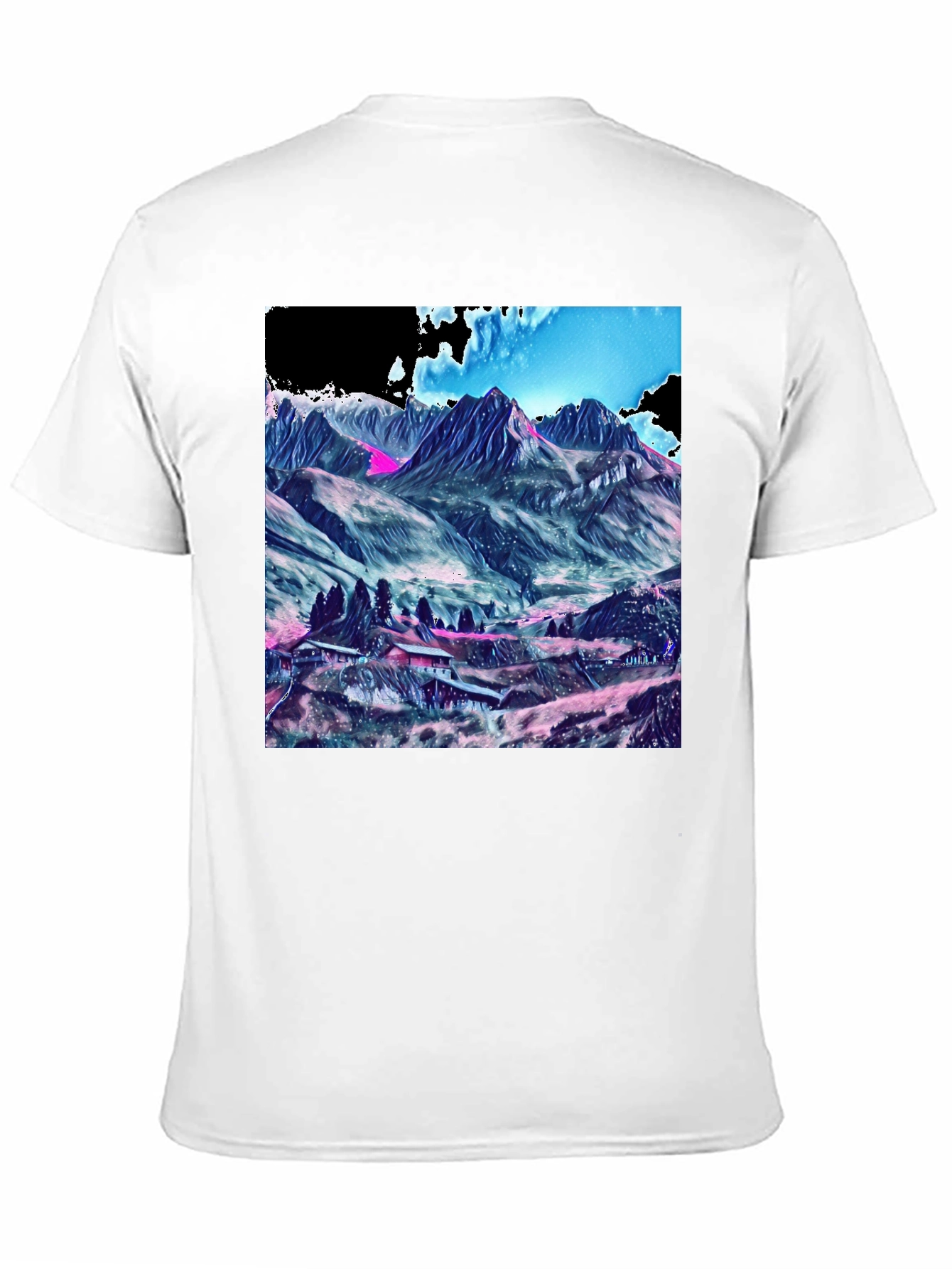 Black Mountains Graphic Tee - Stylish Black Cotton T-Shirt view 11