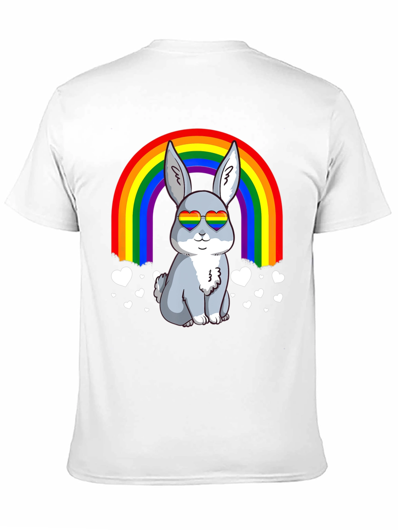 Black Rainbow Bunny Pride T-Shirt view 11