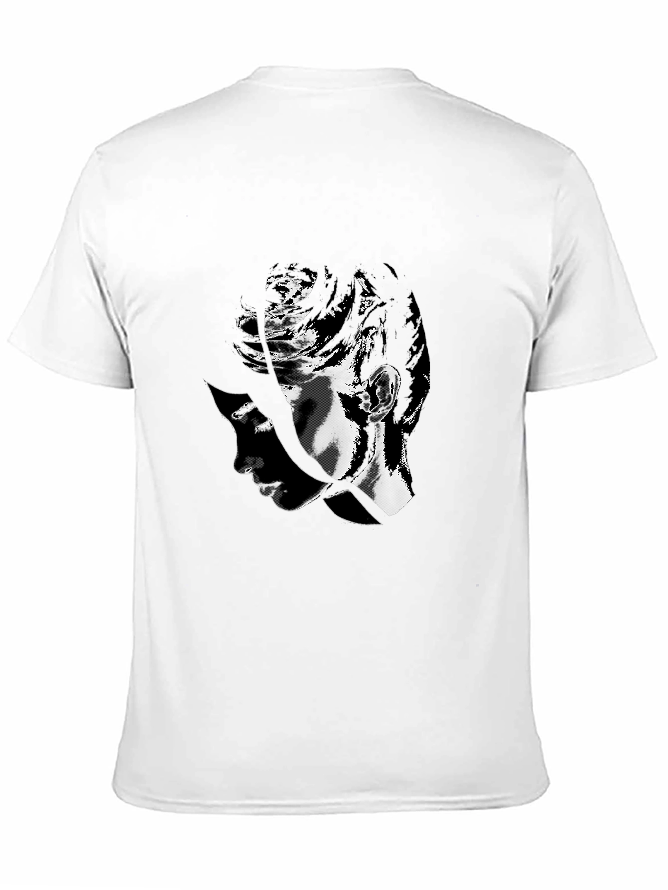 Black Abstract Face Graphic Tee - Black Cotton Casual Shirt view 11