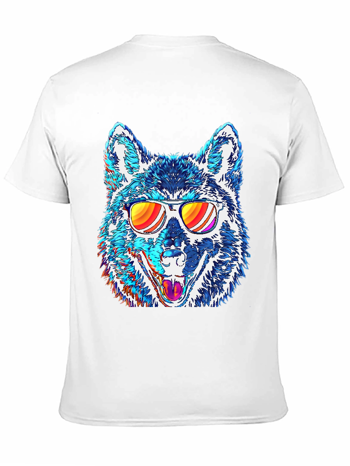 Black Cool Wolf Graphic Tee view 11
