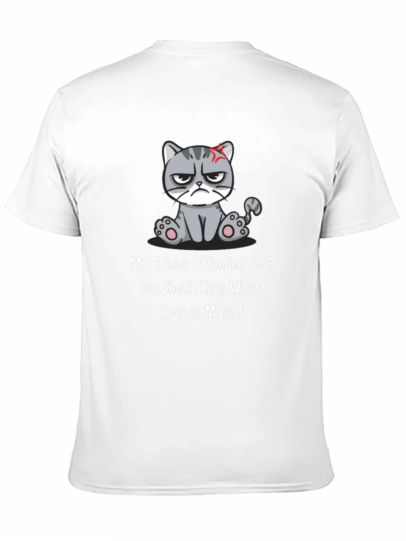 Black Grumpy Cat Opinion T-Shirt - Sarcastic Humor view 11