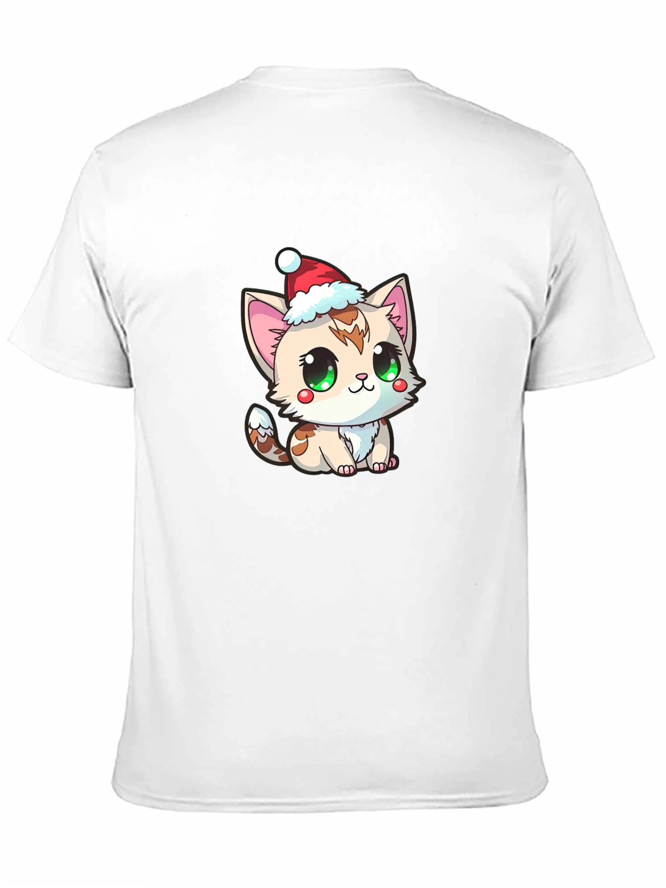 Black Cute Kitten in Santa Hat Graphic Tee view 11