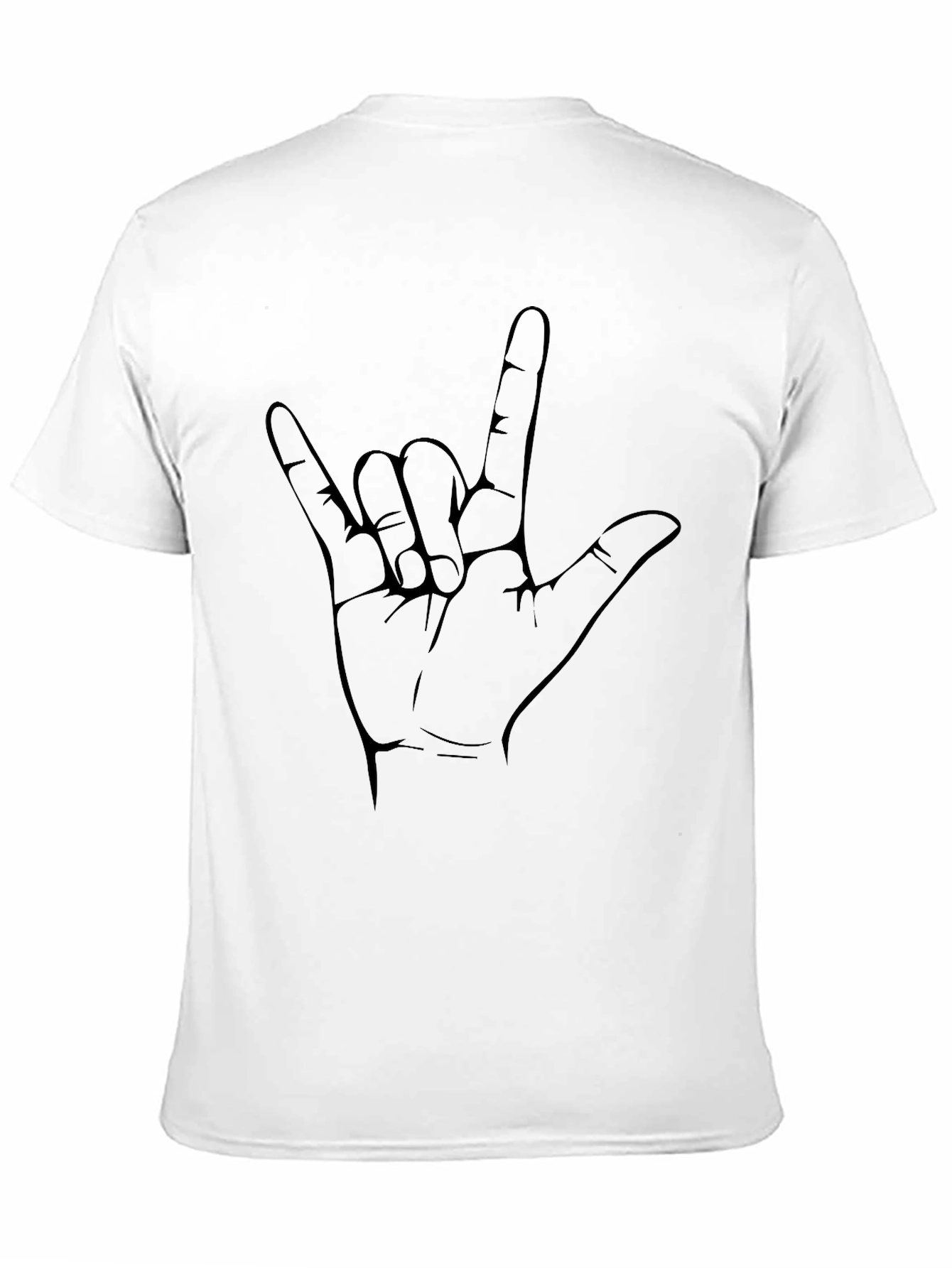 Black I Love You Hand Sign Graphic Tee - Black view 11