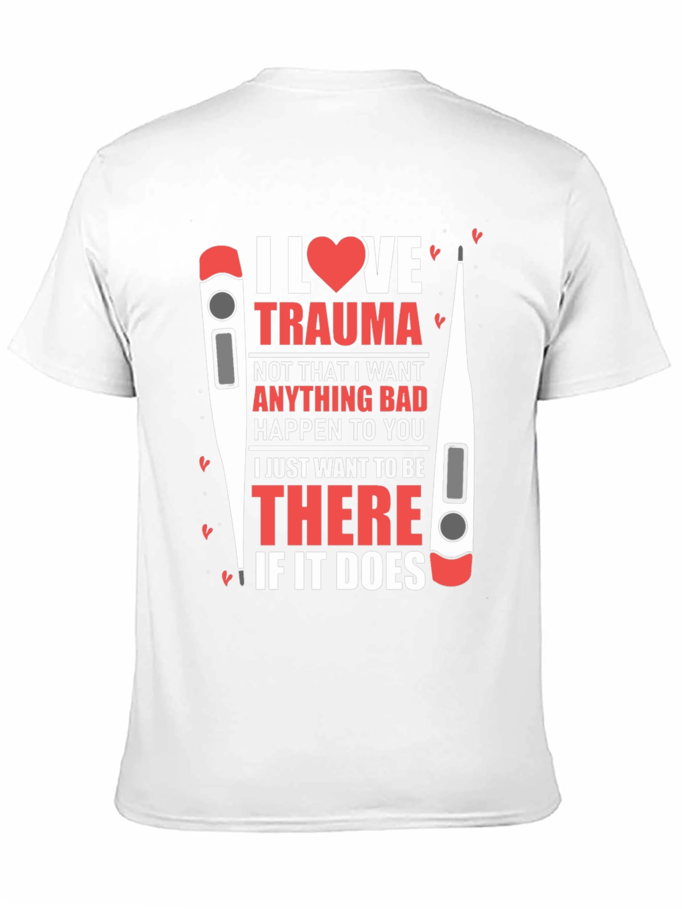 Black I Heart Trauma T-Shirt - Medical Humor view 11