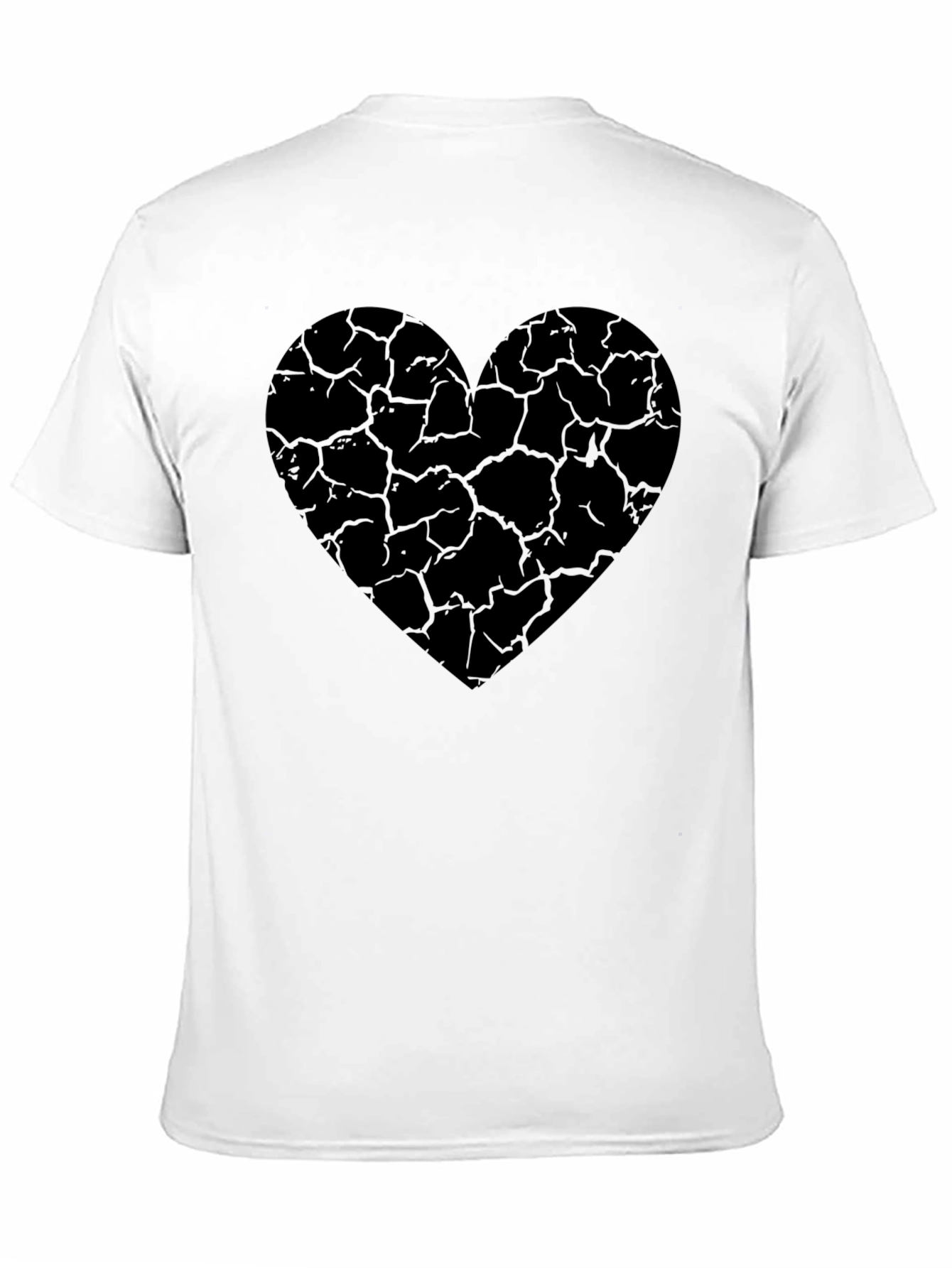 Black Cracked Heart Graphic Tee - Stylish Black Cotton T-Shirt view 11