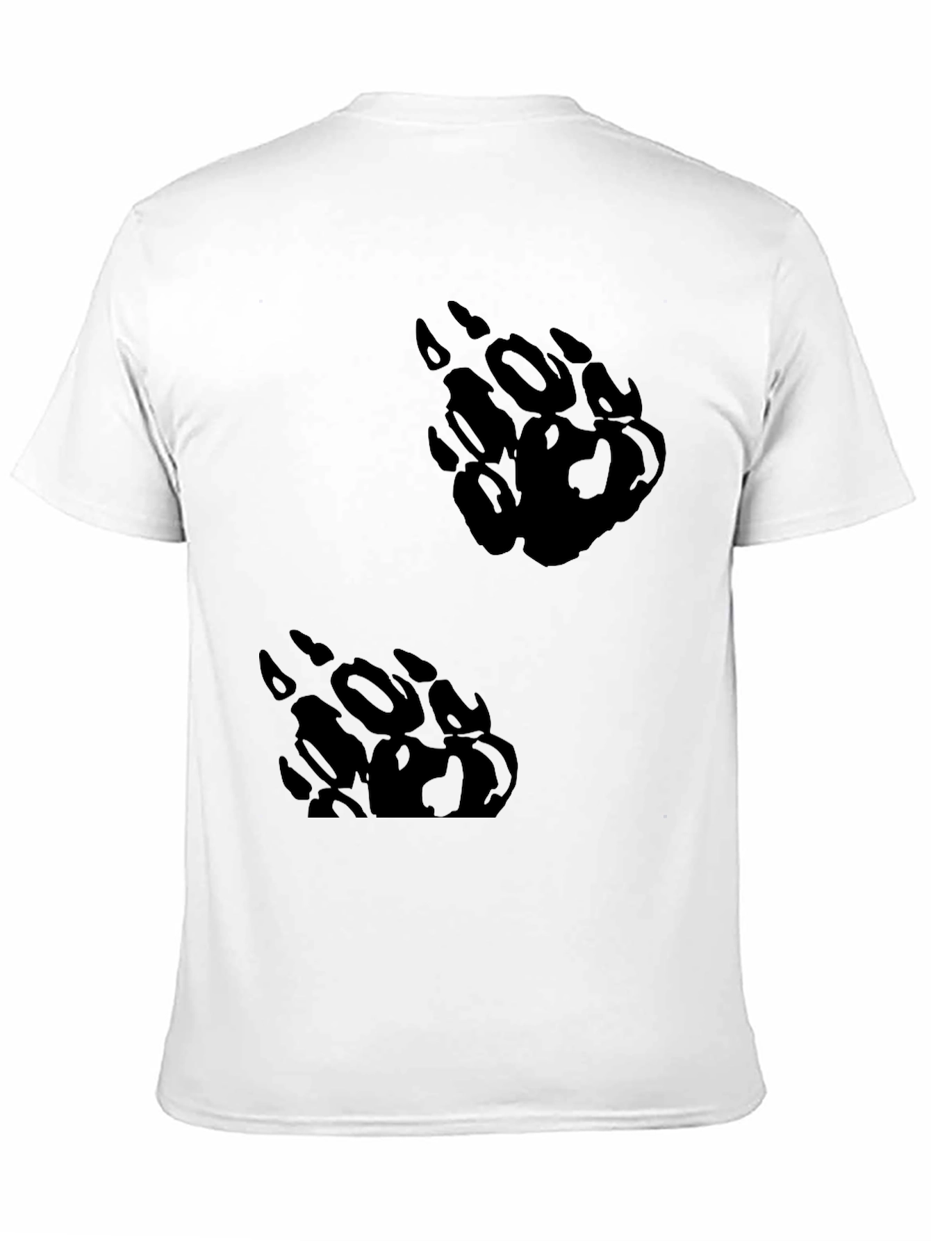 Black Black T-Shirt with Bear Paw Print Design view 11