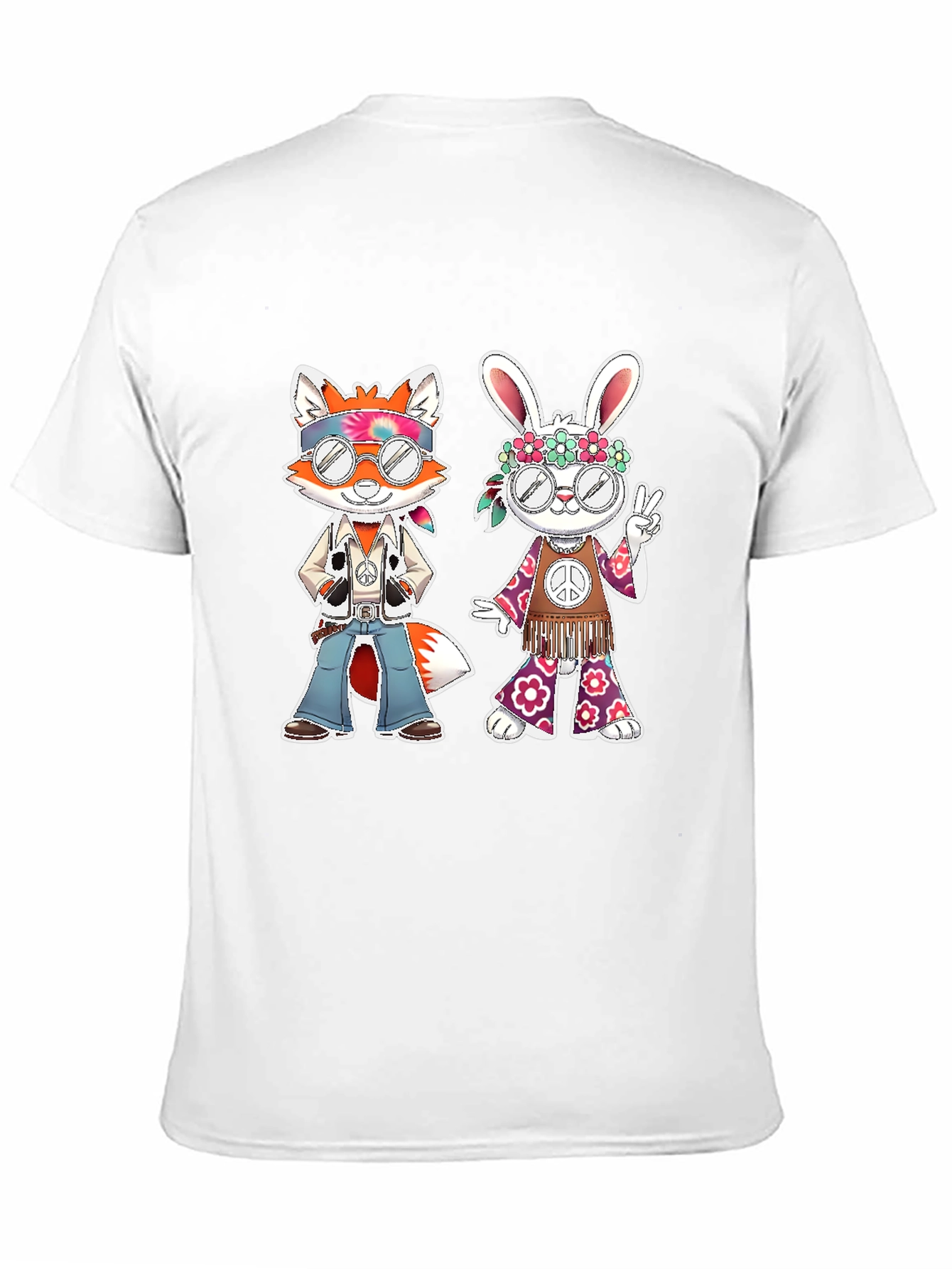Black Hippie Fox & Rabbit Graphic Tee view 11