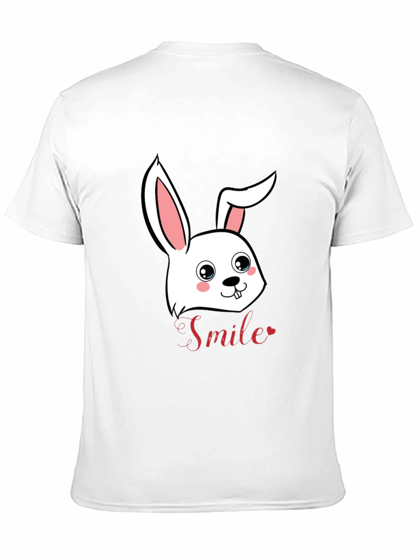 Black Cute Bunny Smile Graphic T-Shirt view 11