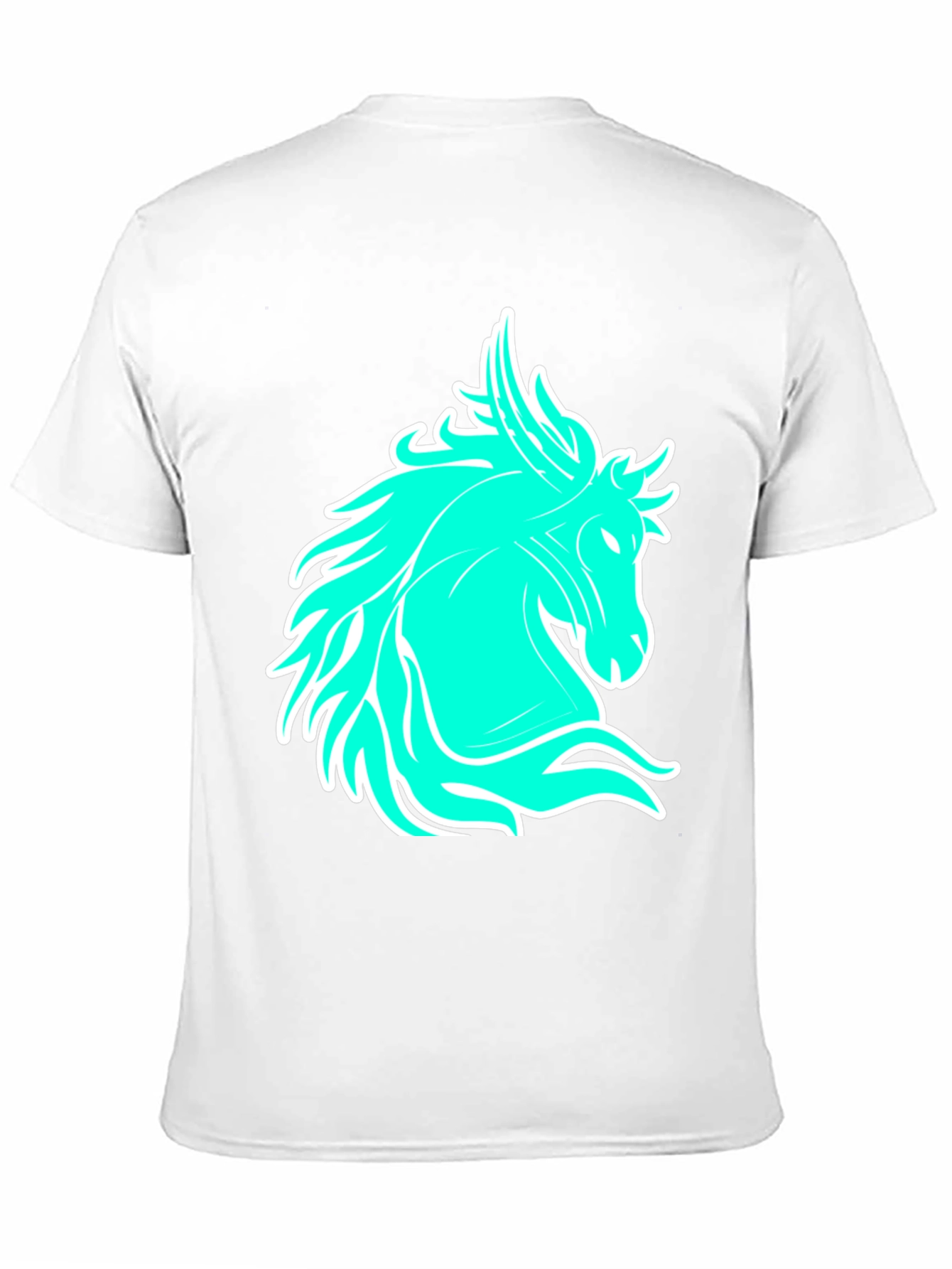 Black Cool Horse Graphic Tee - Black Casual T-Shirt view 11