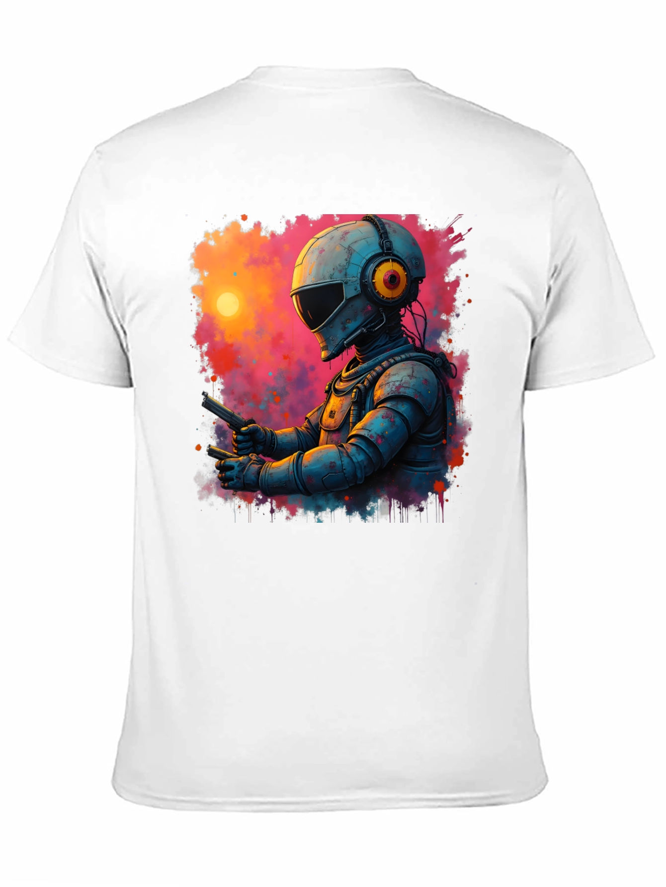 Black Retro Sci-Fi Astronaut T-Shirt view 11