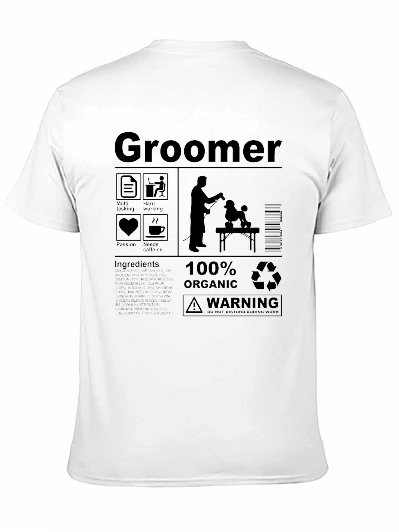 Black Groomer T-Shirt: Funny Gift for Dog Grooming Lovers view 11