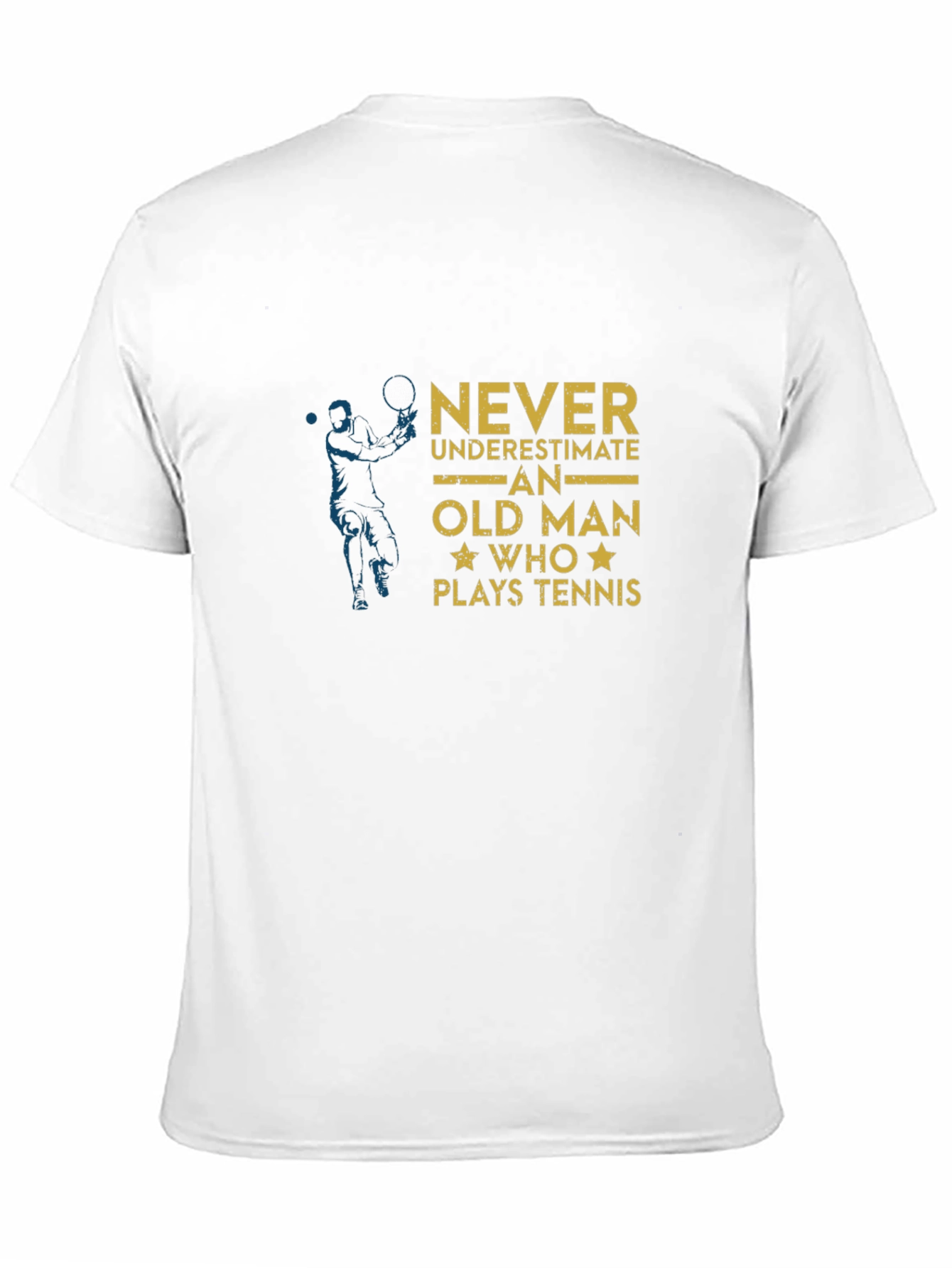 Black Funny Old Man Tennis Player Black T-Shirt view 11