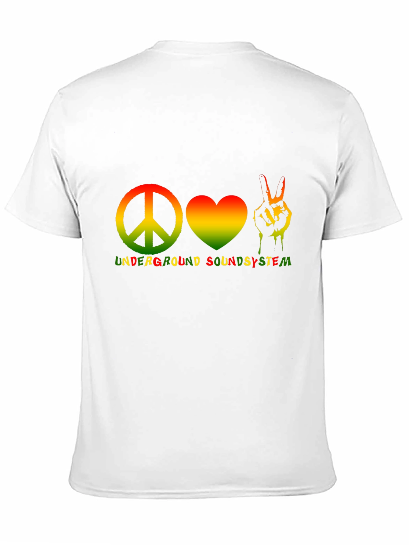 Black Peace Love Music T-Shirt Underground Soundsystem Black view 11