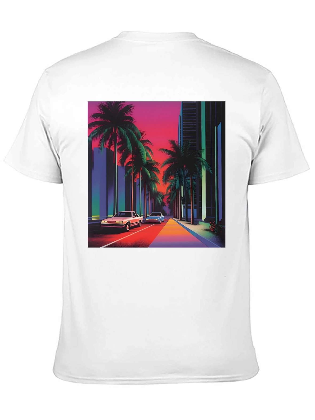Black Retro 80s Synthwave T-Shirt view 11