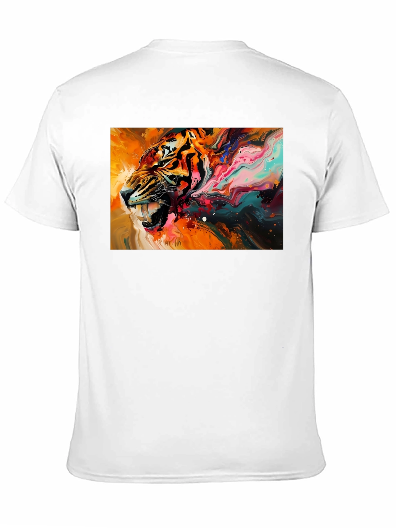 Black Roaring Tiger Graphic Black T-Shirt view 11