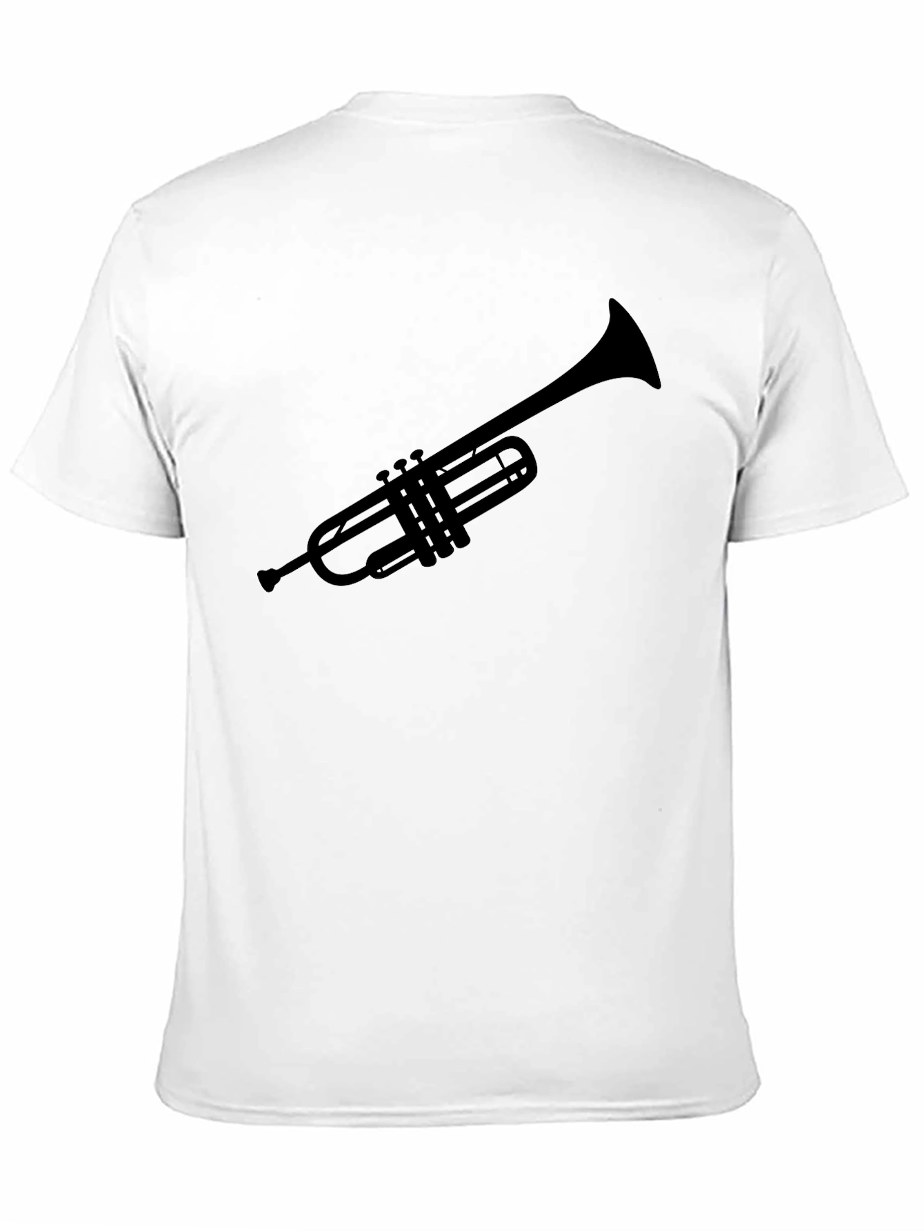 Black Trumpet Silhouette Tee - Musician's Black T-Shirt view 11