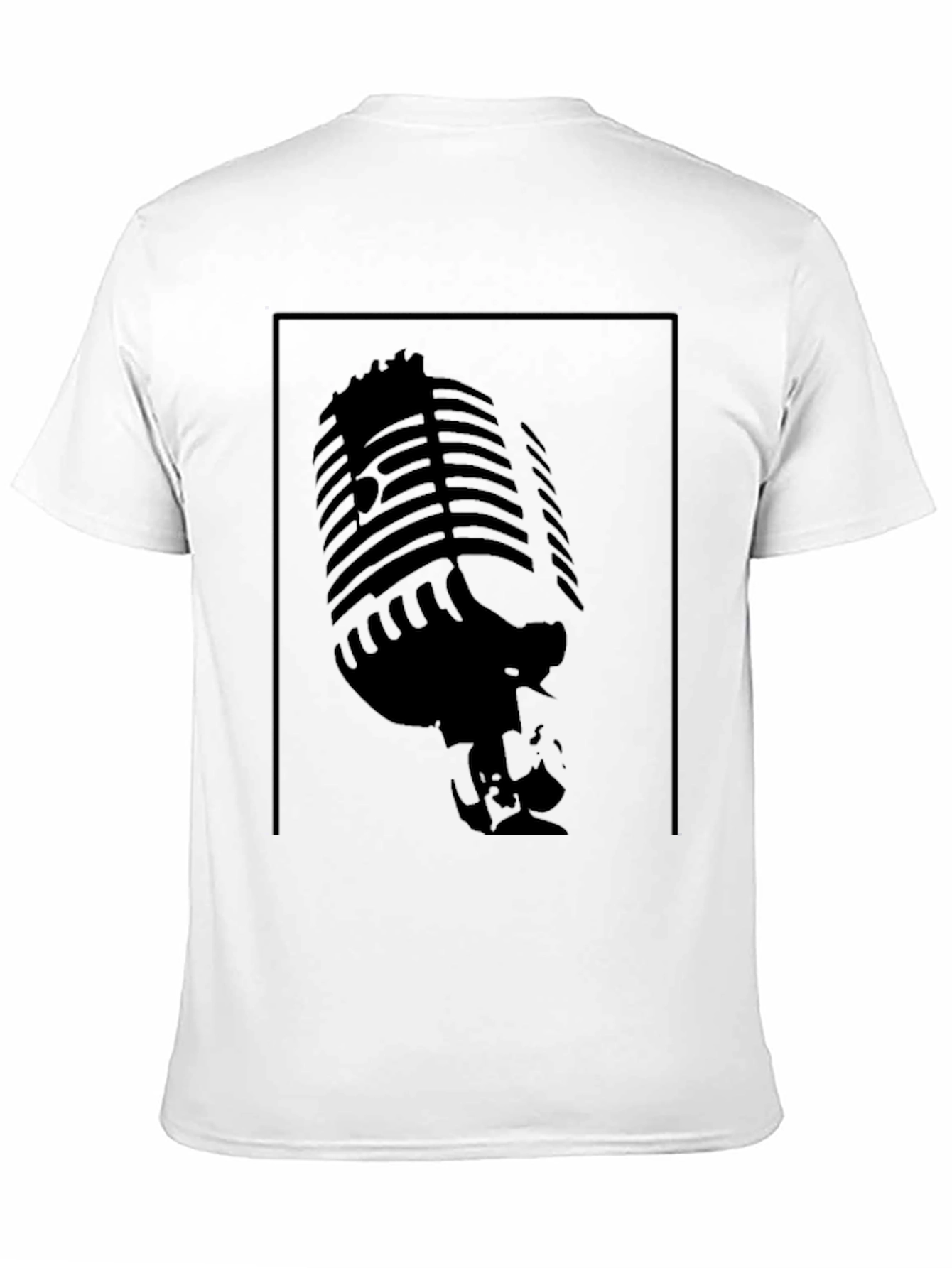 Black Vintage Microphone Graphic Tee - Retro Style view 11