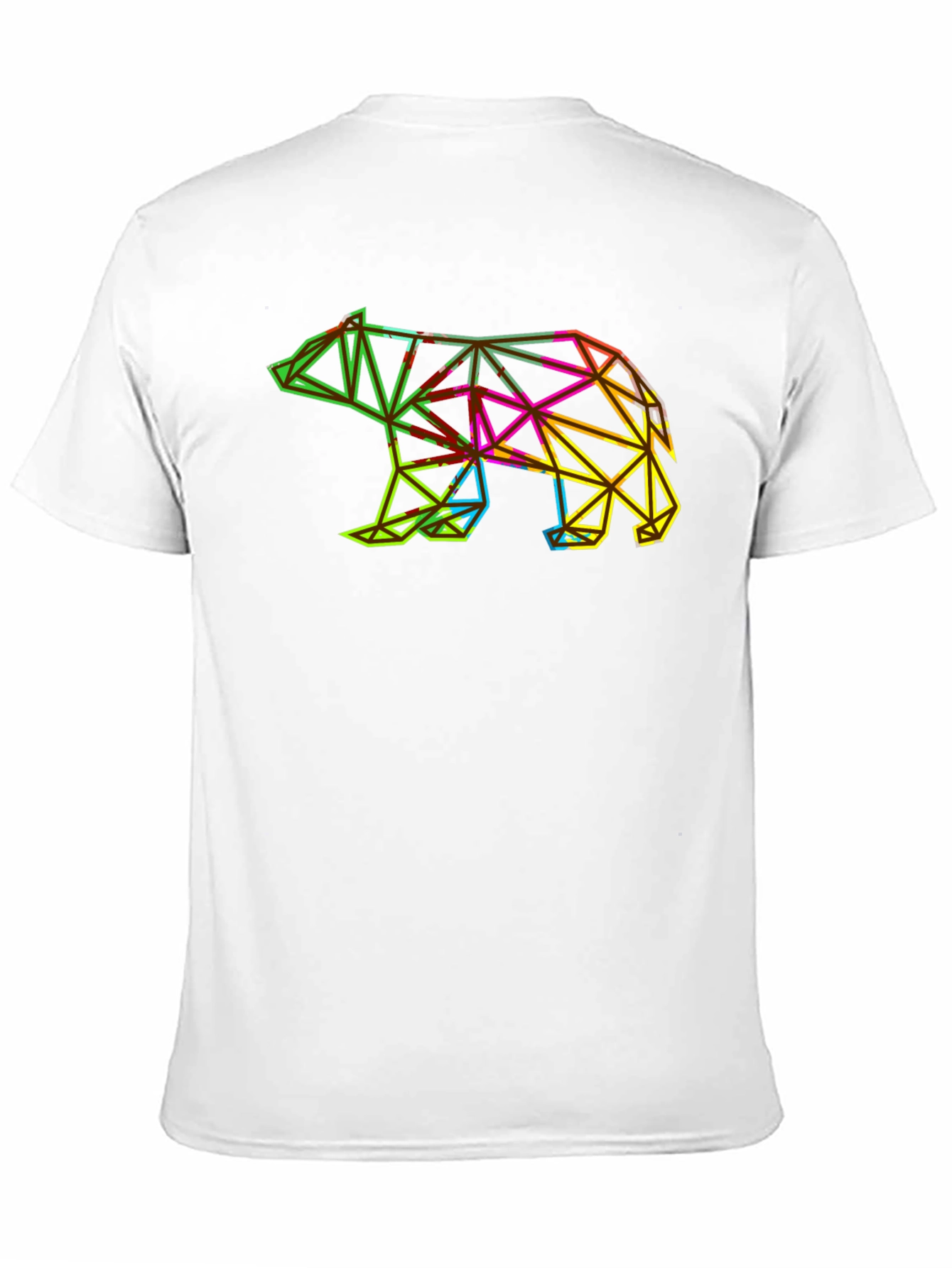 Black Geometric Bear Graphic Tee - Modern Men's T-Shirt view 11