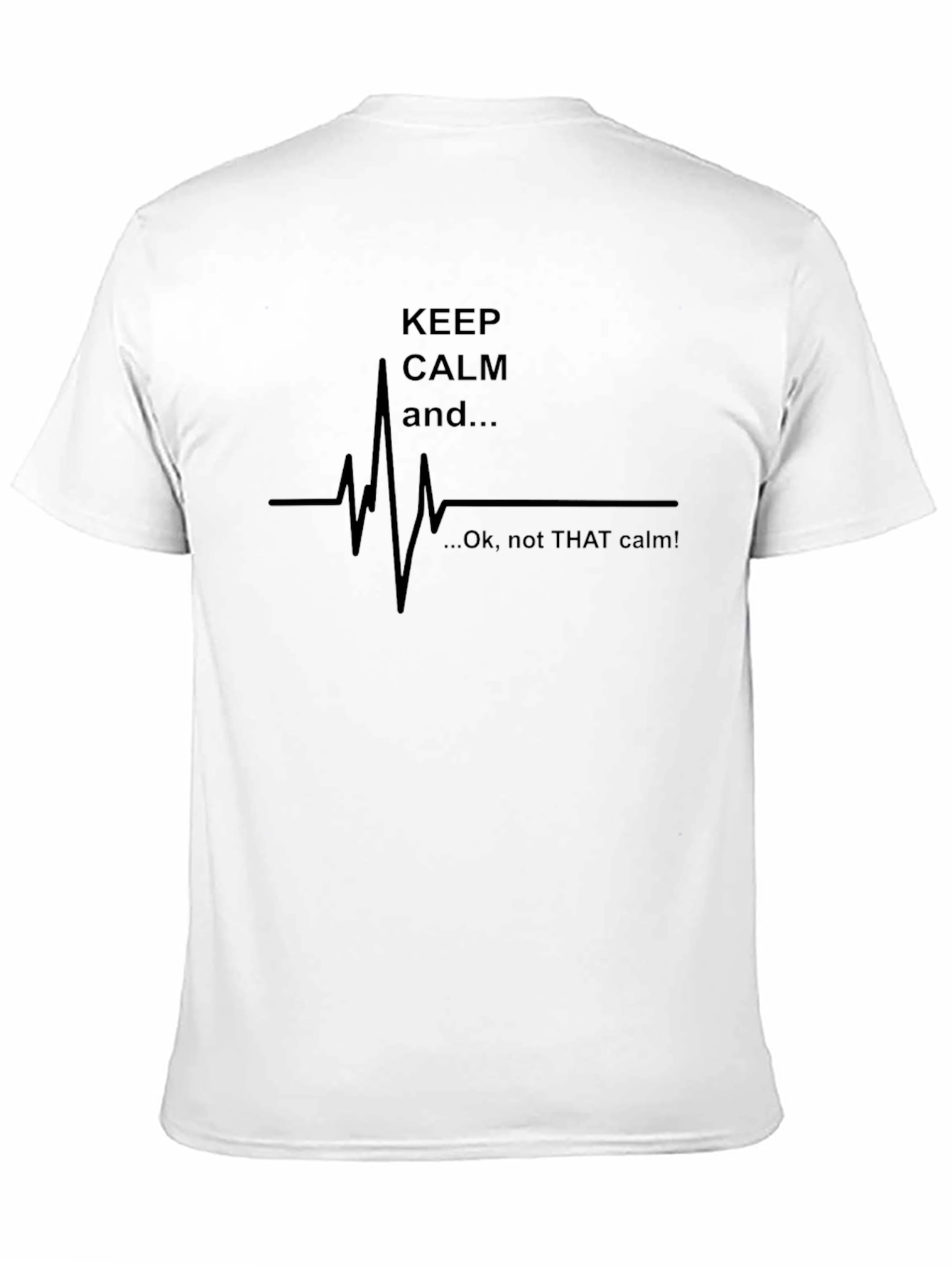 Black Keep Calm Heartbeat Graphic Tee - Unique Men's T-Shirt view 11