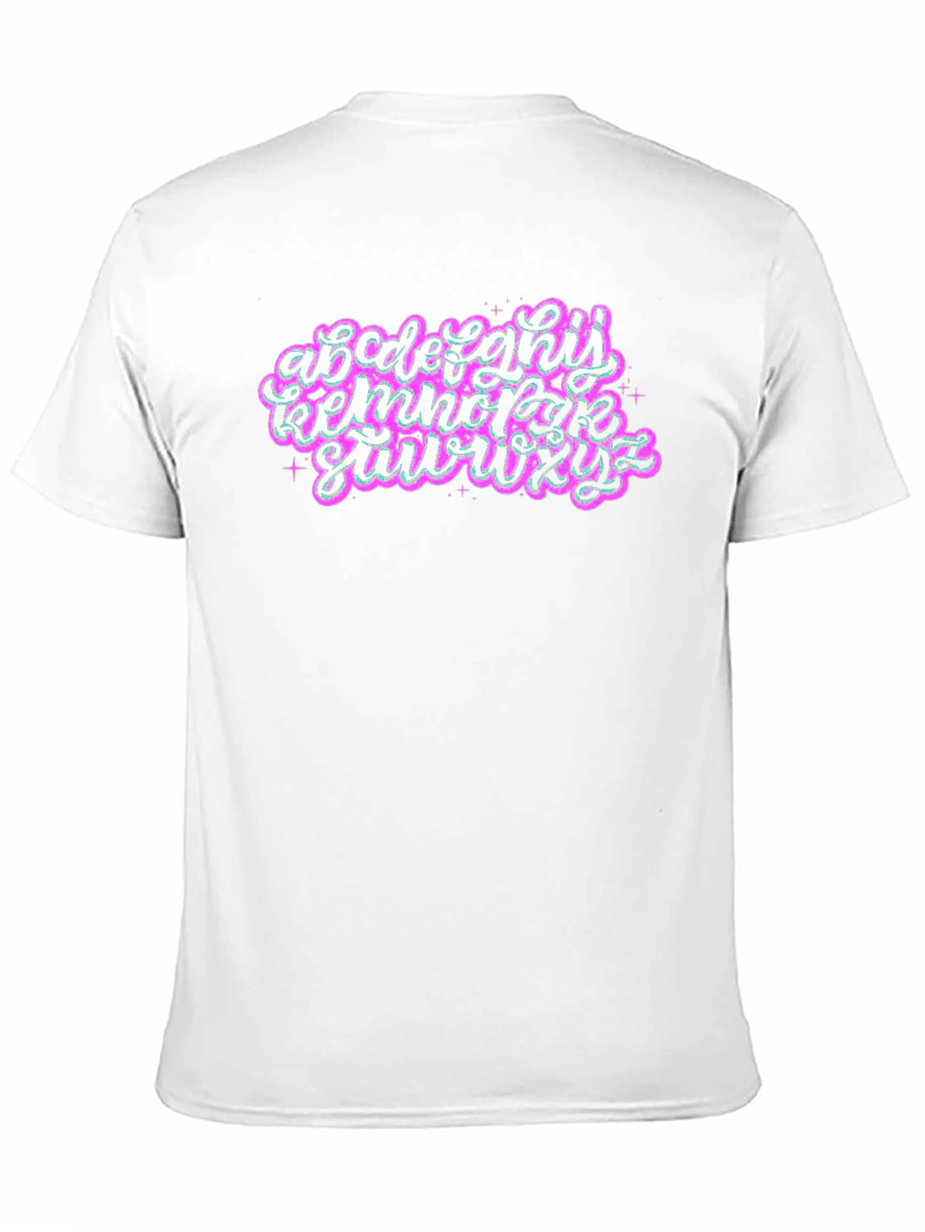 Black Alphabet Graphic T-Shirt, Black Crew Neck Tee view 11