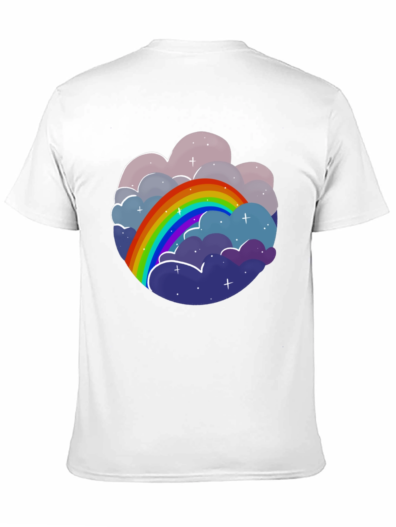 Black Rainbow Cloud Graphic Tee - Unisex Cotton T-Shirt view 11