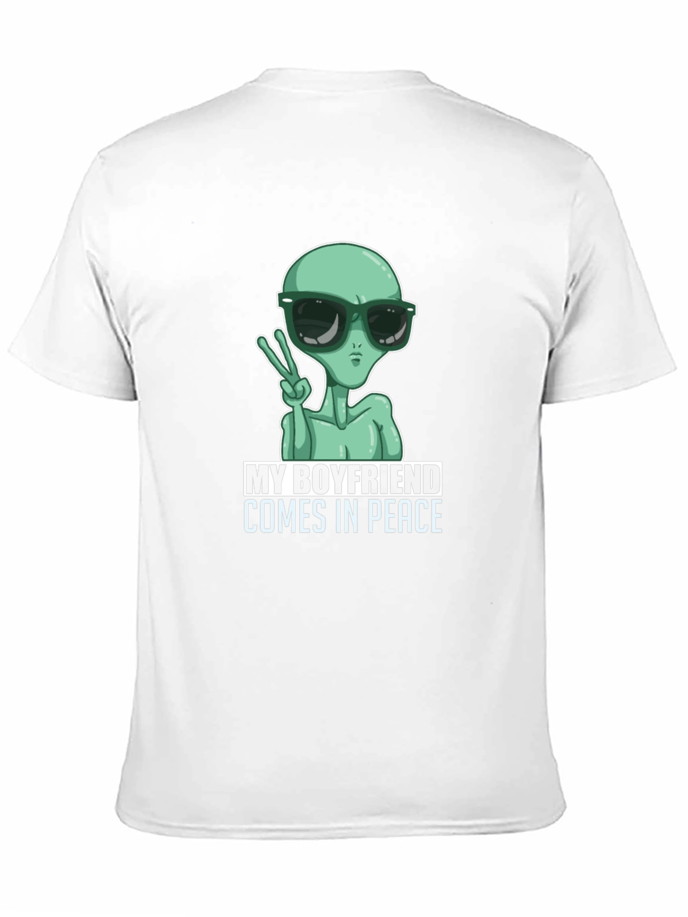 Black My Boyfriend Comes In Peace Alien Graphic Tee view 11