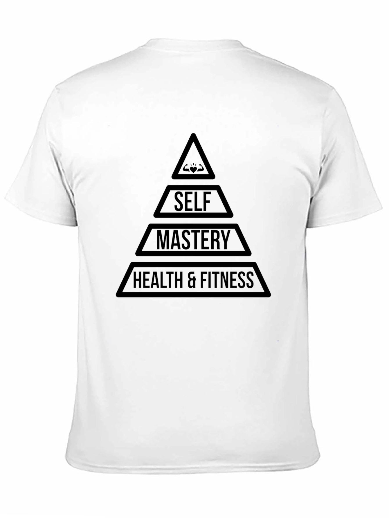 Black Self-Mastery Pyramid Black T-Shirt view 11
