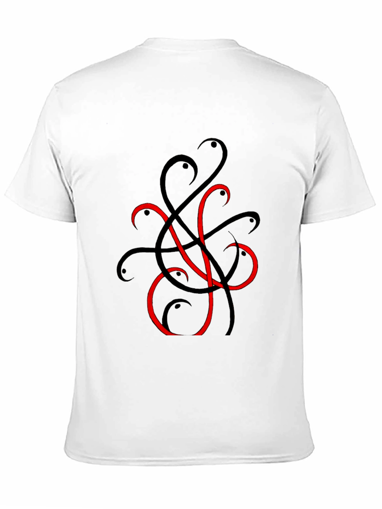 Black Abstract Snakes Tee - Cool Graphic T-Shirt view 11
