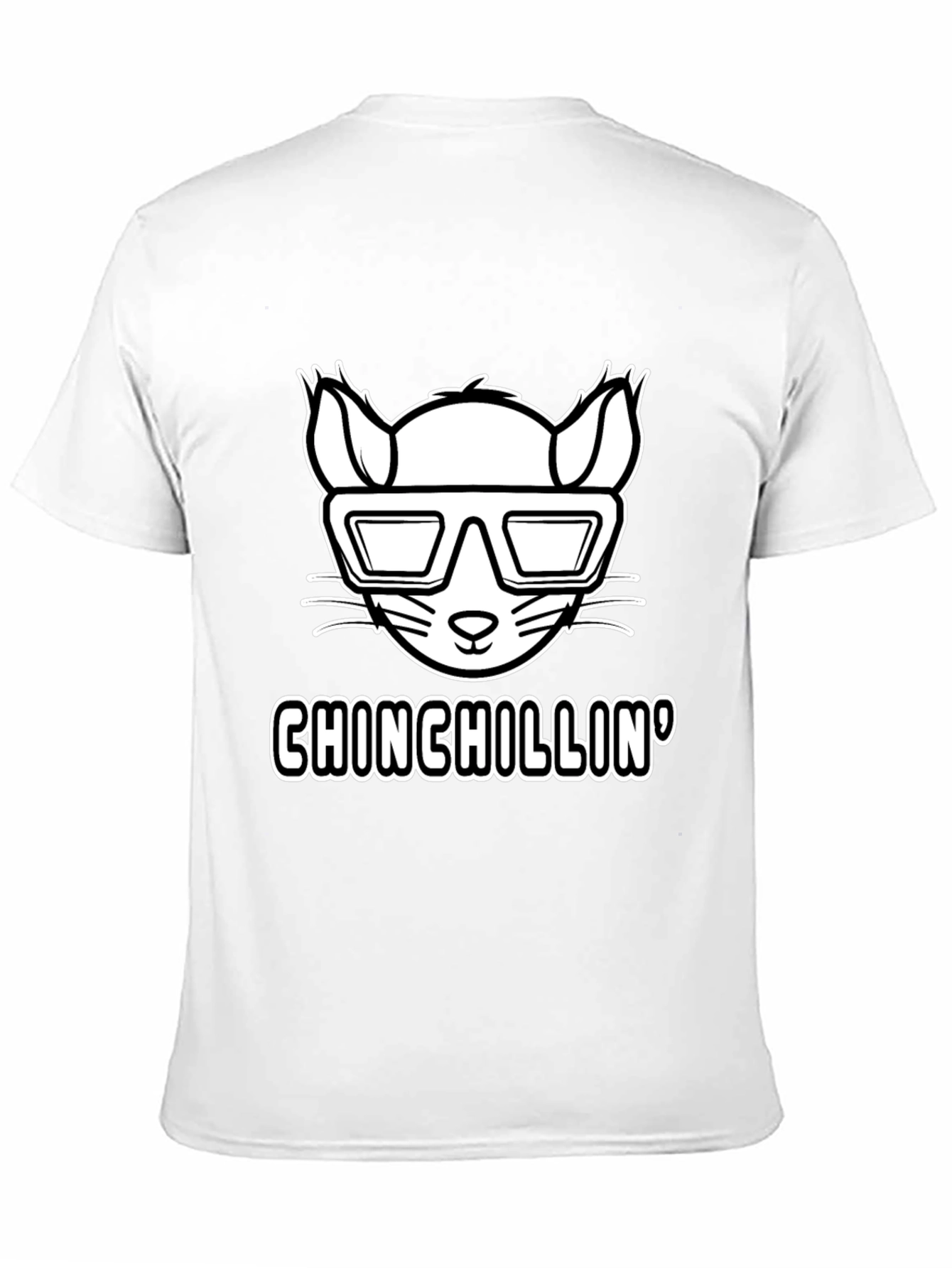 Black Chinchillin' T-Shirt - Cool Rodent Design view 11