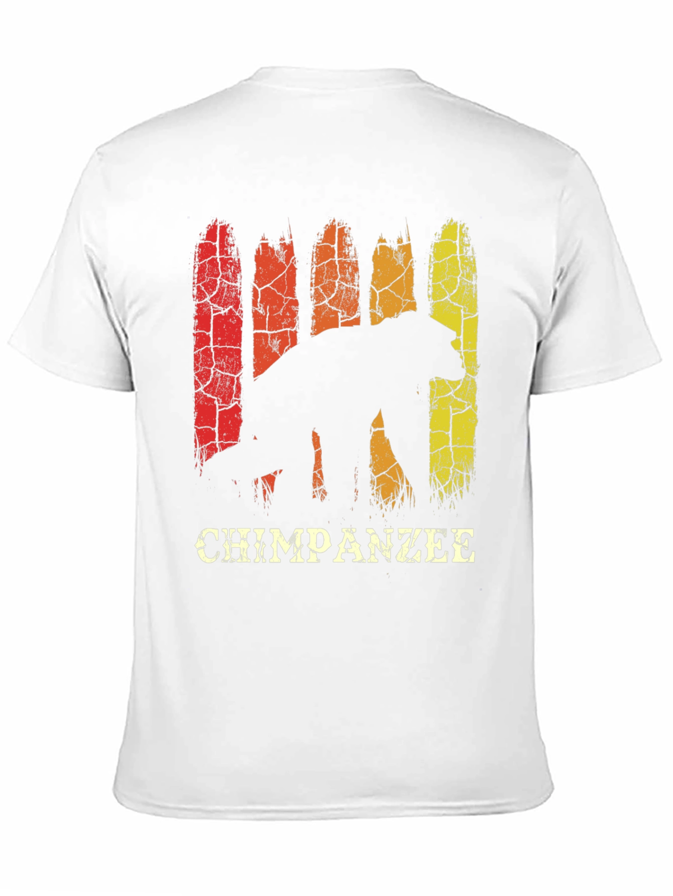 Black Chimpanzee Silhouette Retro Style Graphic T-Shirt view 11