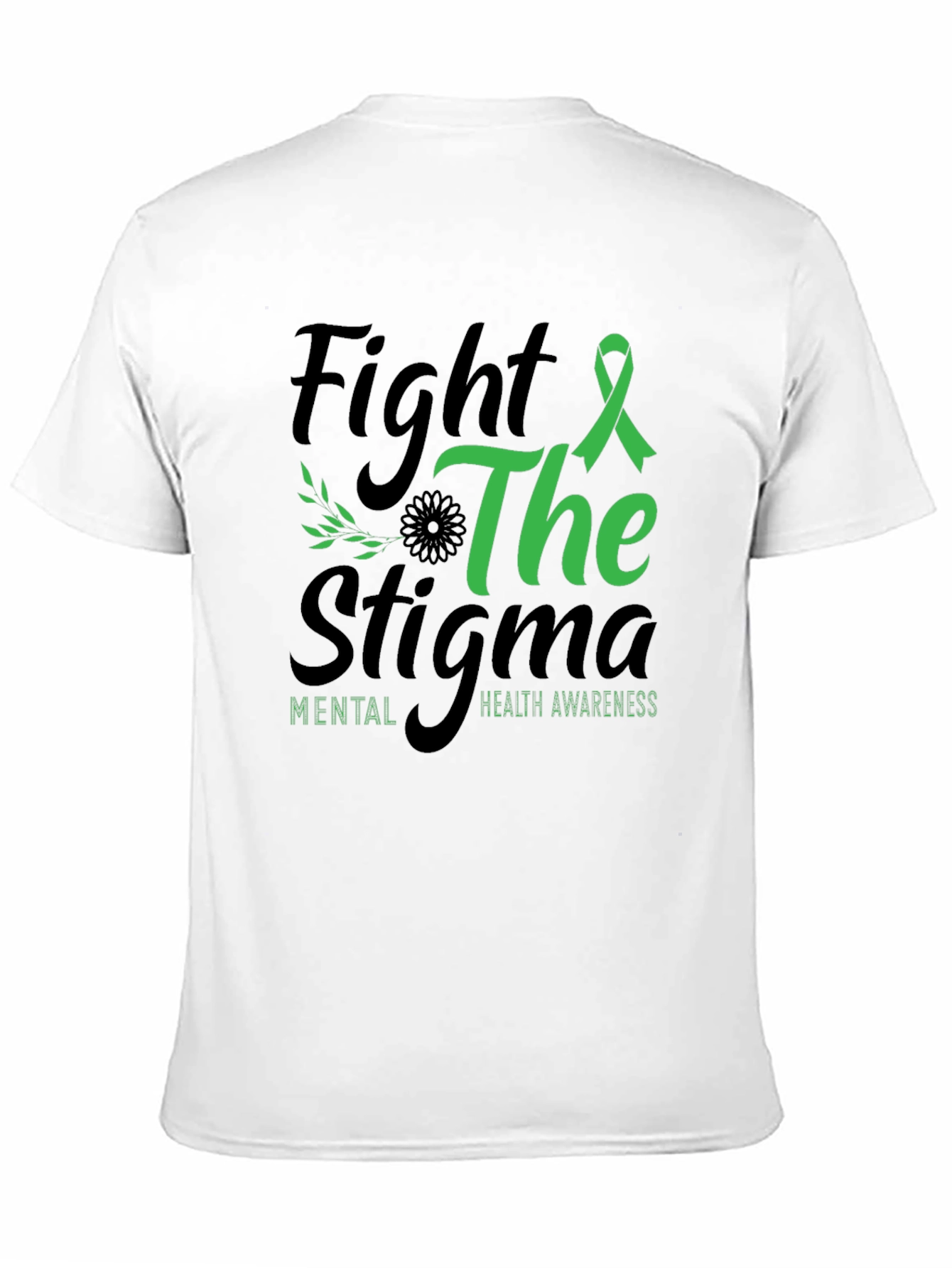 Black Fight the Stigma Mental Health Awareness T-Shirt view 11