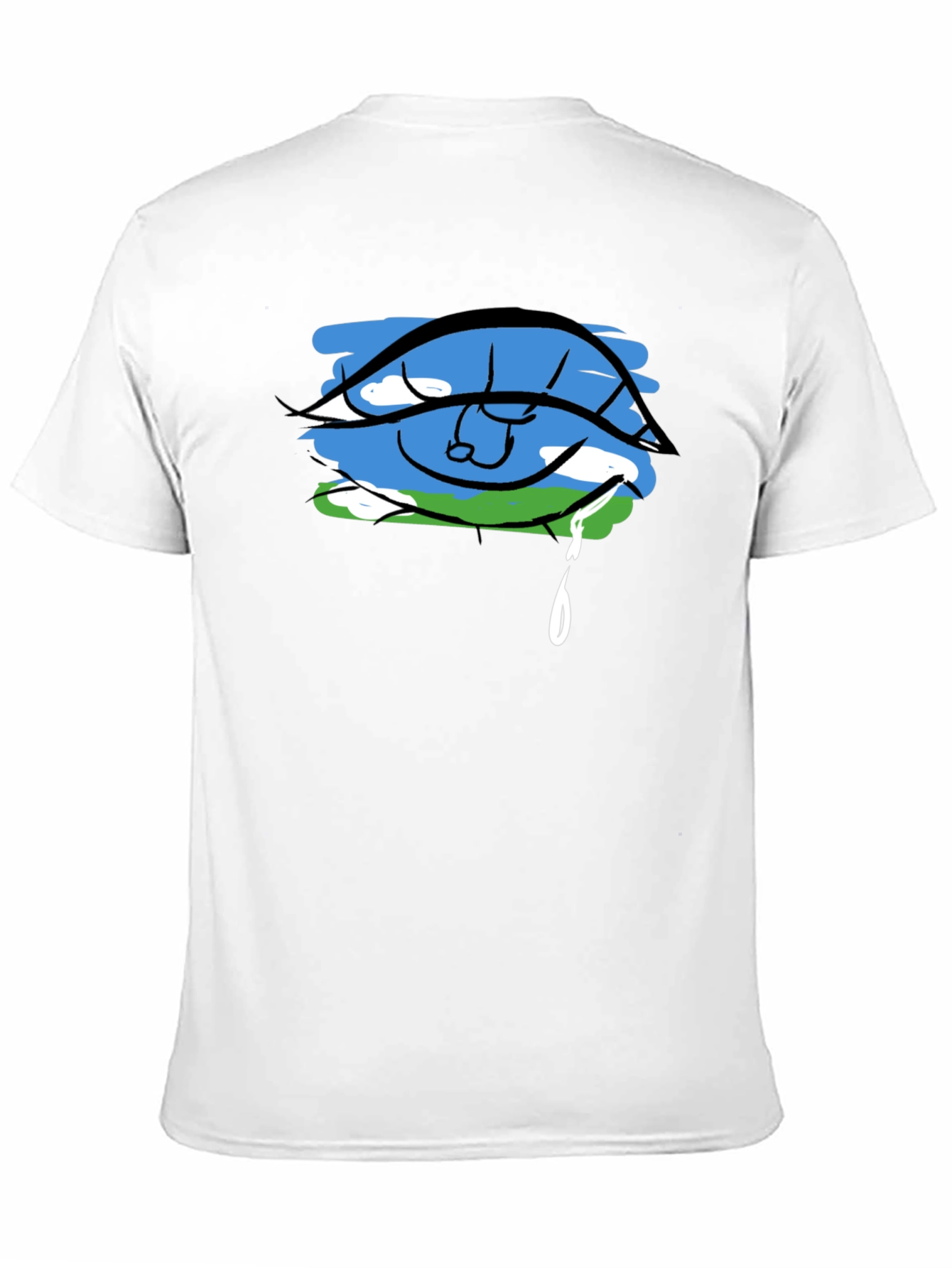 Black Eye Crying Earth Graphic Black T-Shirt view 11