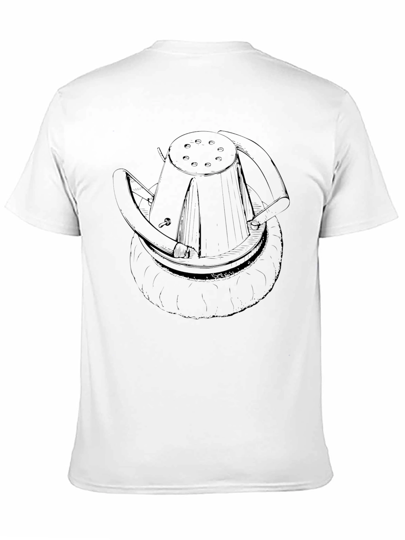 Black Unique Black T-Shirt with Abstract Hat Design view 11