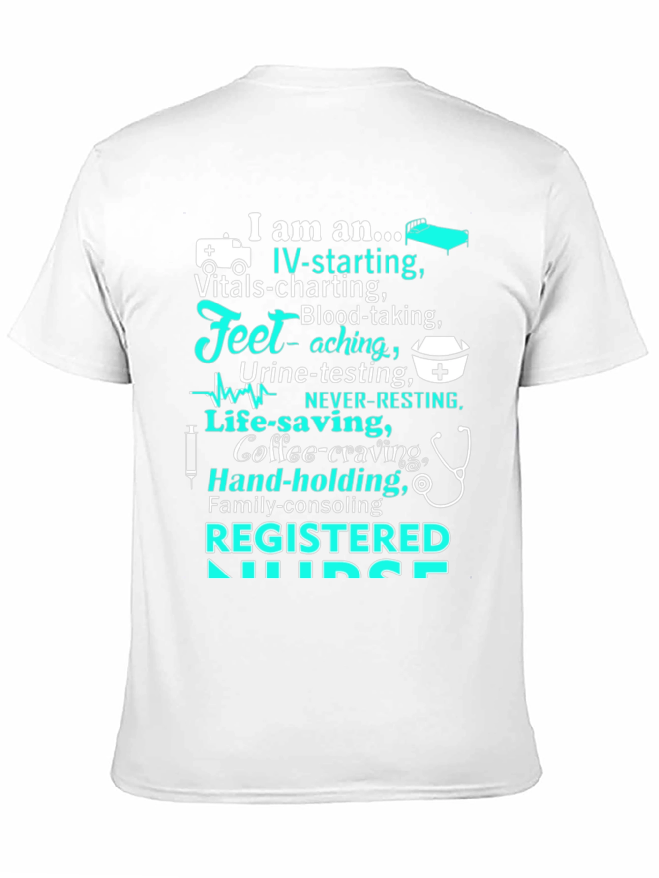 Black Registered Nurse Novelty T-Shirt view 11