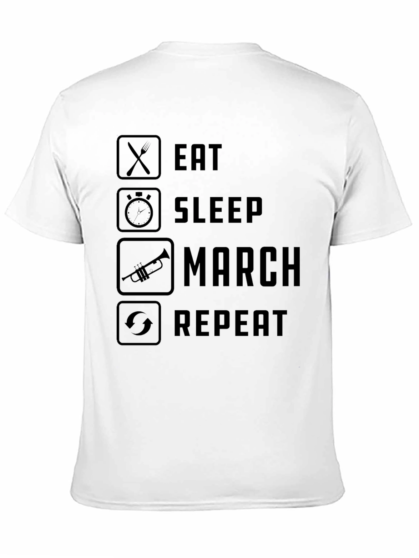 Black Eat Sleep March Repeat T-Shirt - Band/Musician Life view 11
