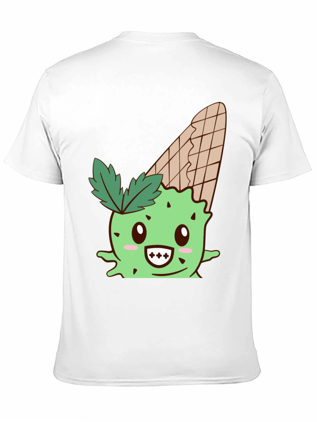 Black Cute Ice Cream Cactus Graphic Tee - Black view 11