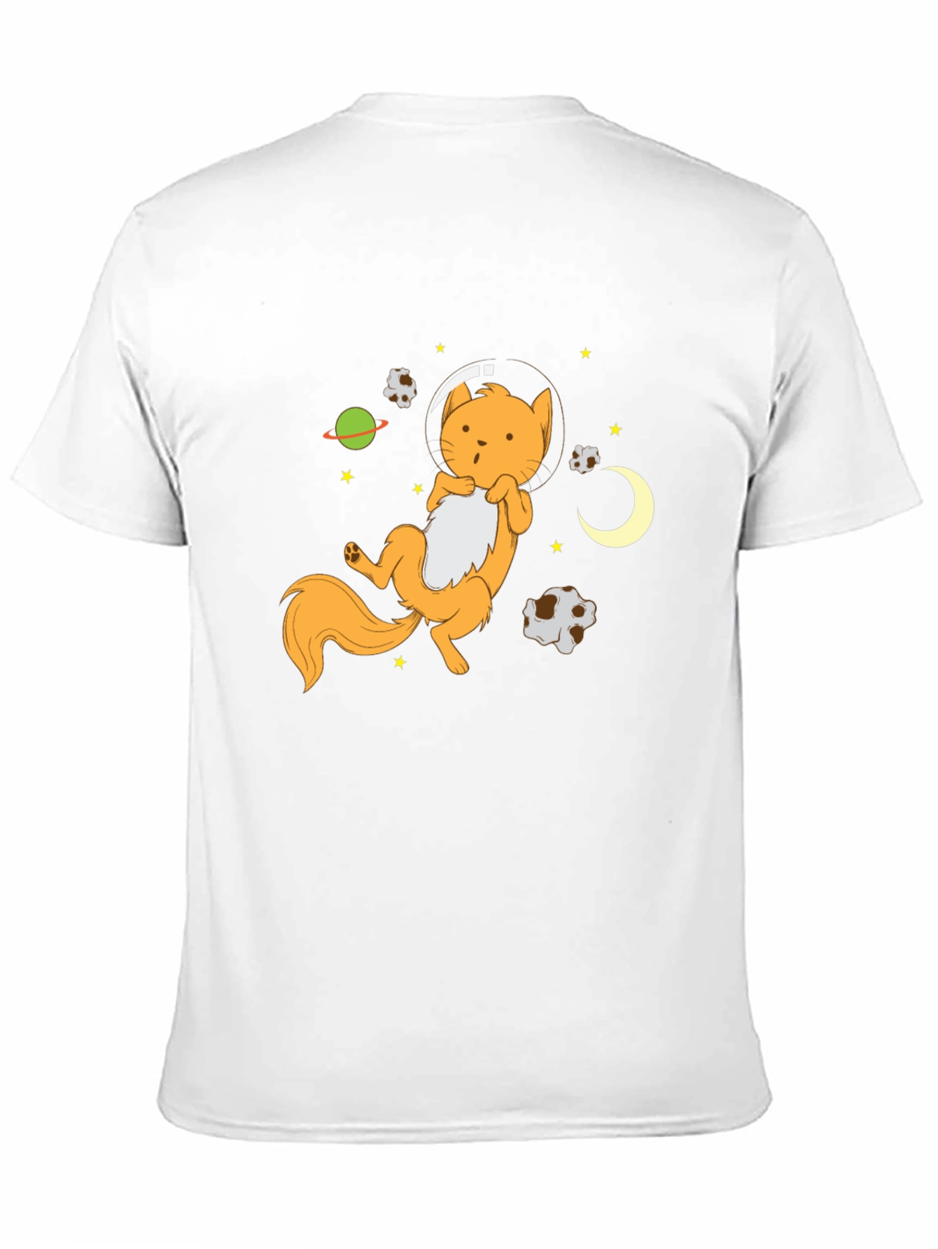 Black Astronaut Cat Graphic Tee - Black Cotton Blend T-Shirt view 11