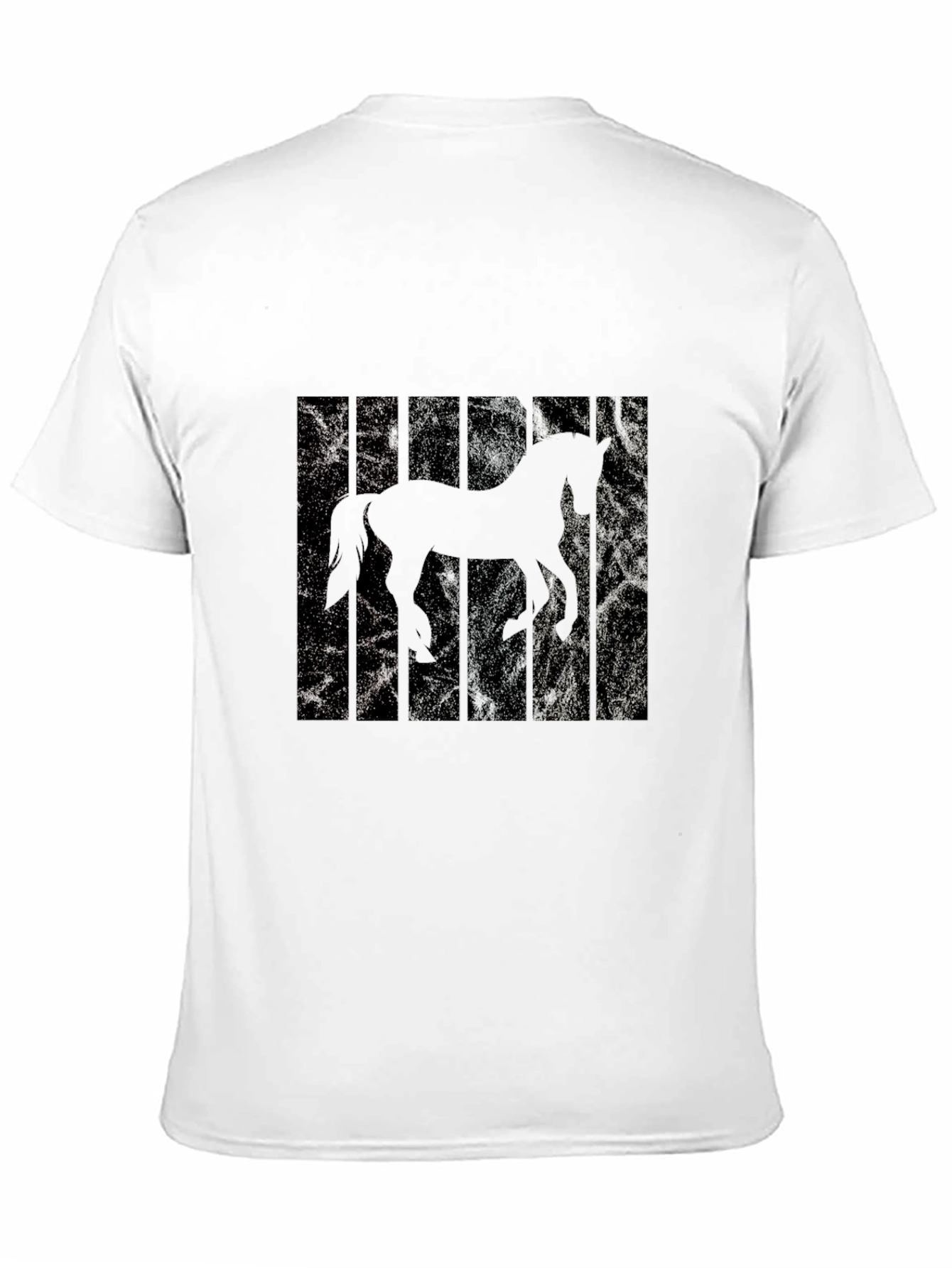 Black Horse Silhouette Men's Black T-Shirt view 11