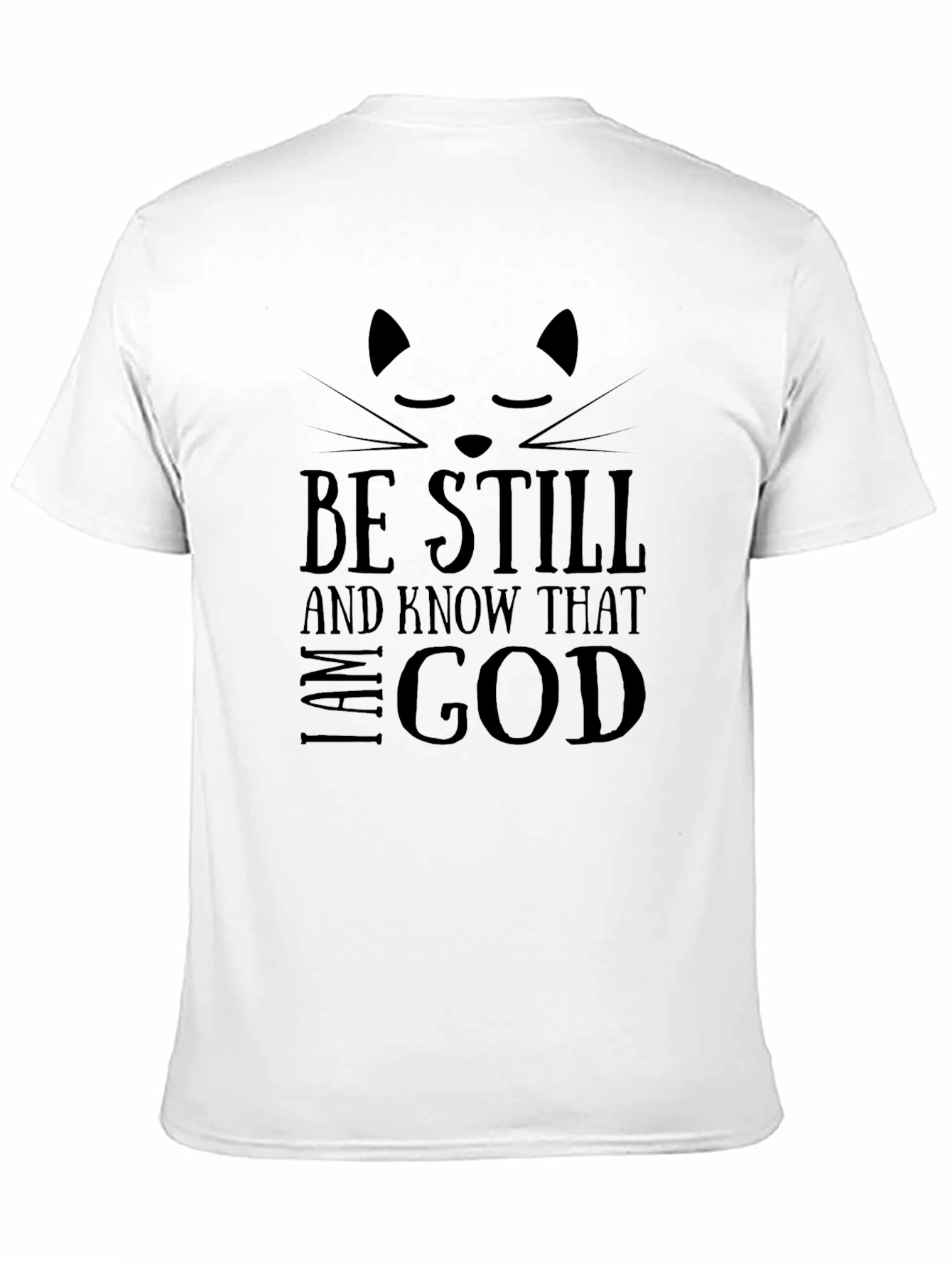Black Be Still & Know Cat T-Shirt - Black view 11