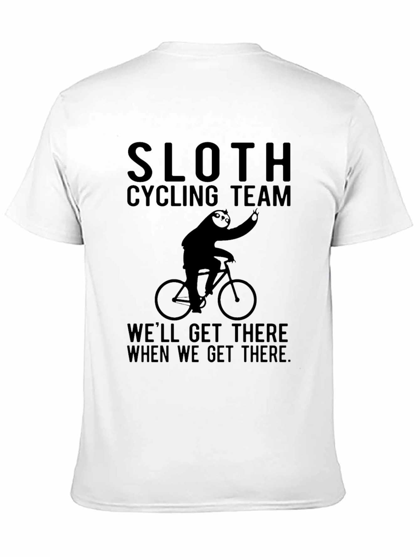 Black Sloth Cycling Team Black T-Shirt - Funny & Relaxed view 11